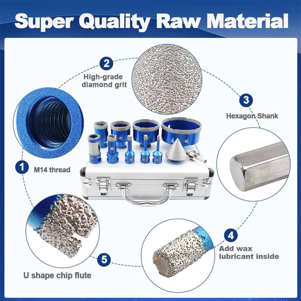 Set Punte Diamantate per Piastrelle con Fresa - immagine 5