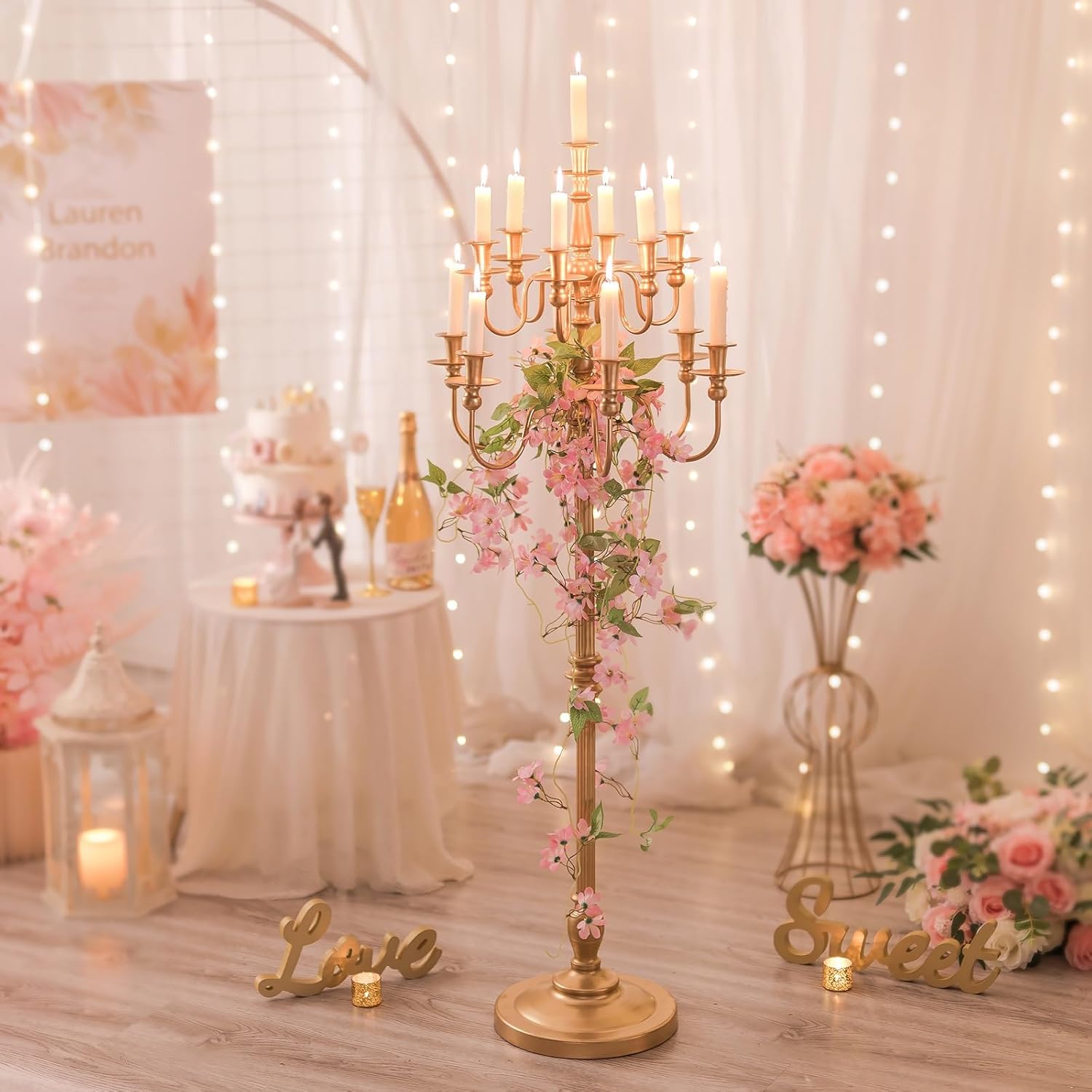 Sziqiqi Oro Candelabri da Pavimento 13 Bracci 130cm - immagine 2