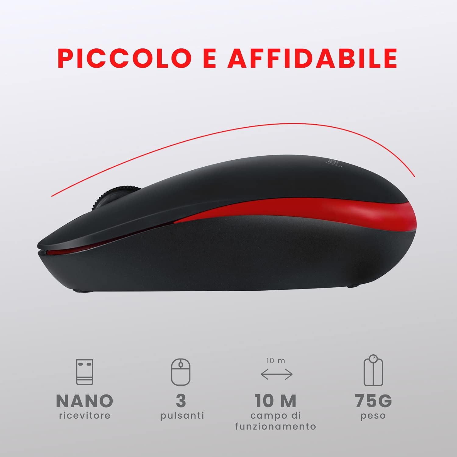 Perixx PERIDUO-712 Set Tastiera e Mouse Wireless 2.4G, Nero - immagine 4