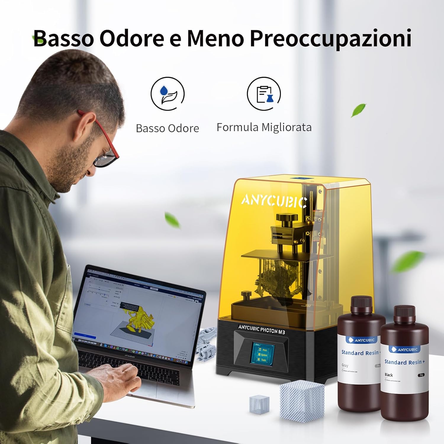 ANYCUBIC Resina Standard Plus 2kg per Stampante 3D, Grigio - immagine 4