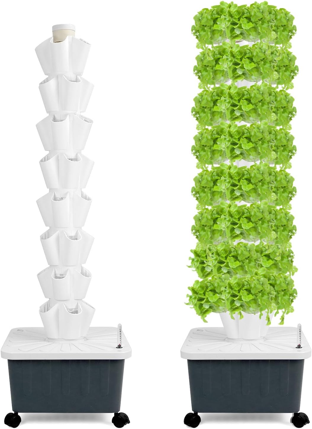 QWORK® Kit Torre Idroponica 8 Livelli 40 Fori - immagine 1