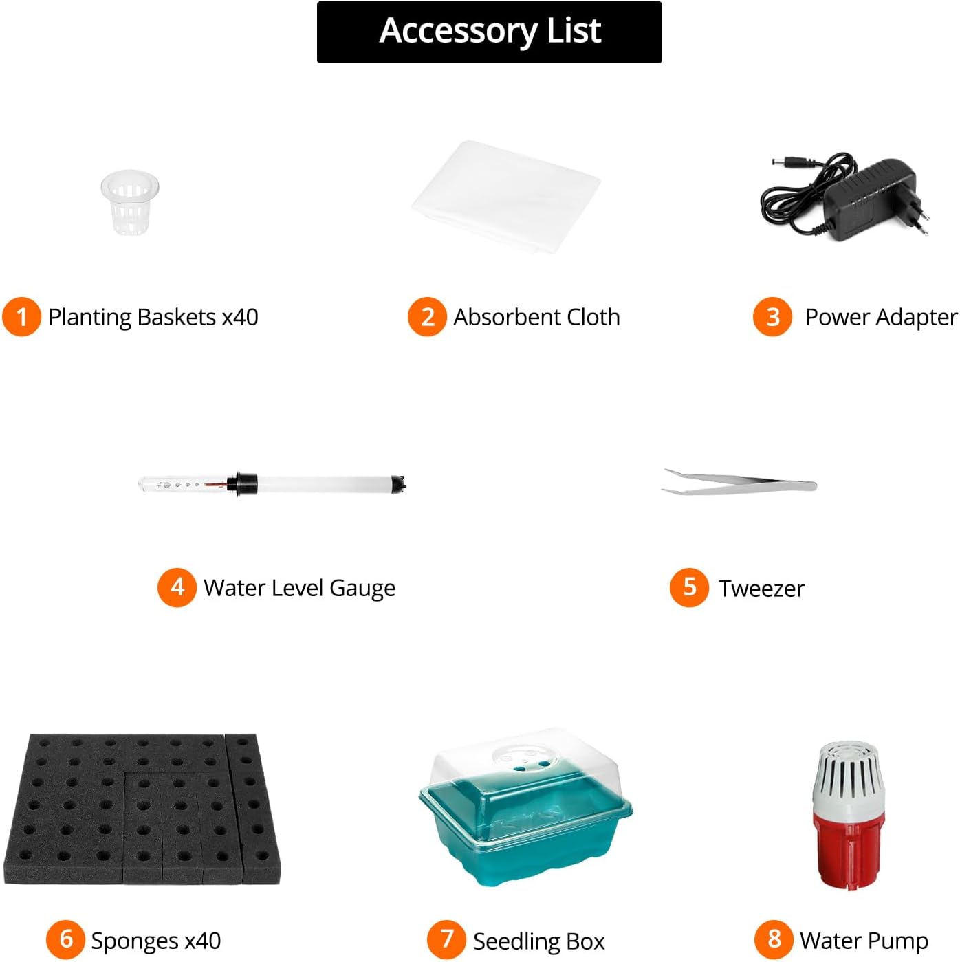 QWORK® Kit Torre Idroponica 8 Livelli 40 Fori - immagine 5