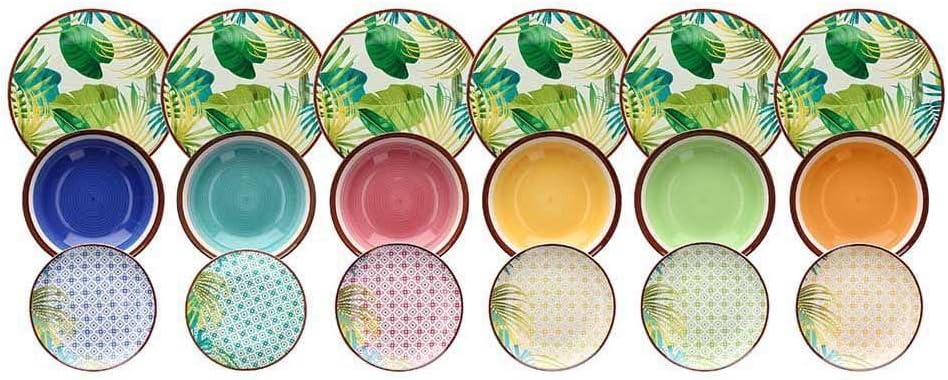 Tognana New Jungle - Servizio Piatti 18 Pezzi, Multicolore