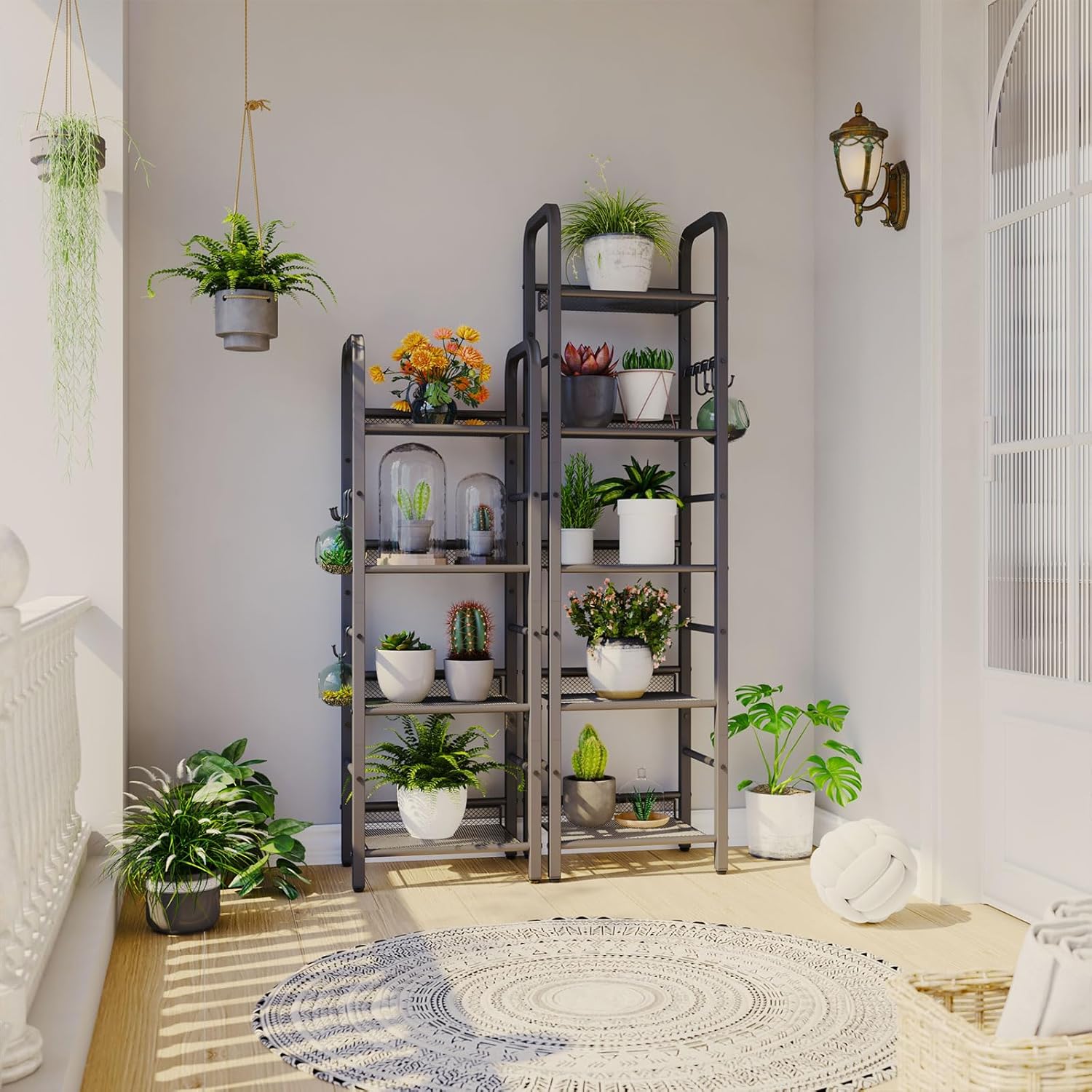 Ymyny Libreria a 5 Strati con Ganci a S, Nera - immagine 6