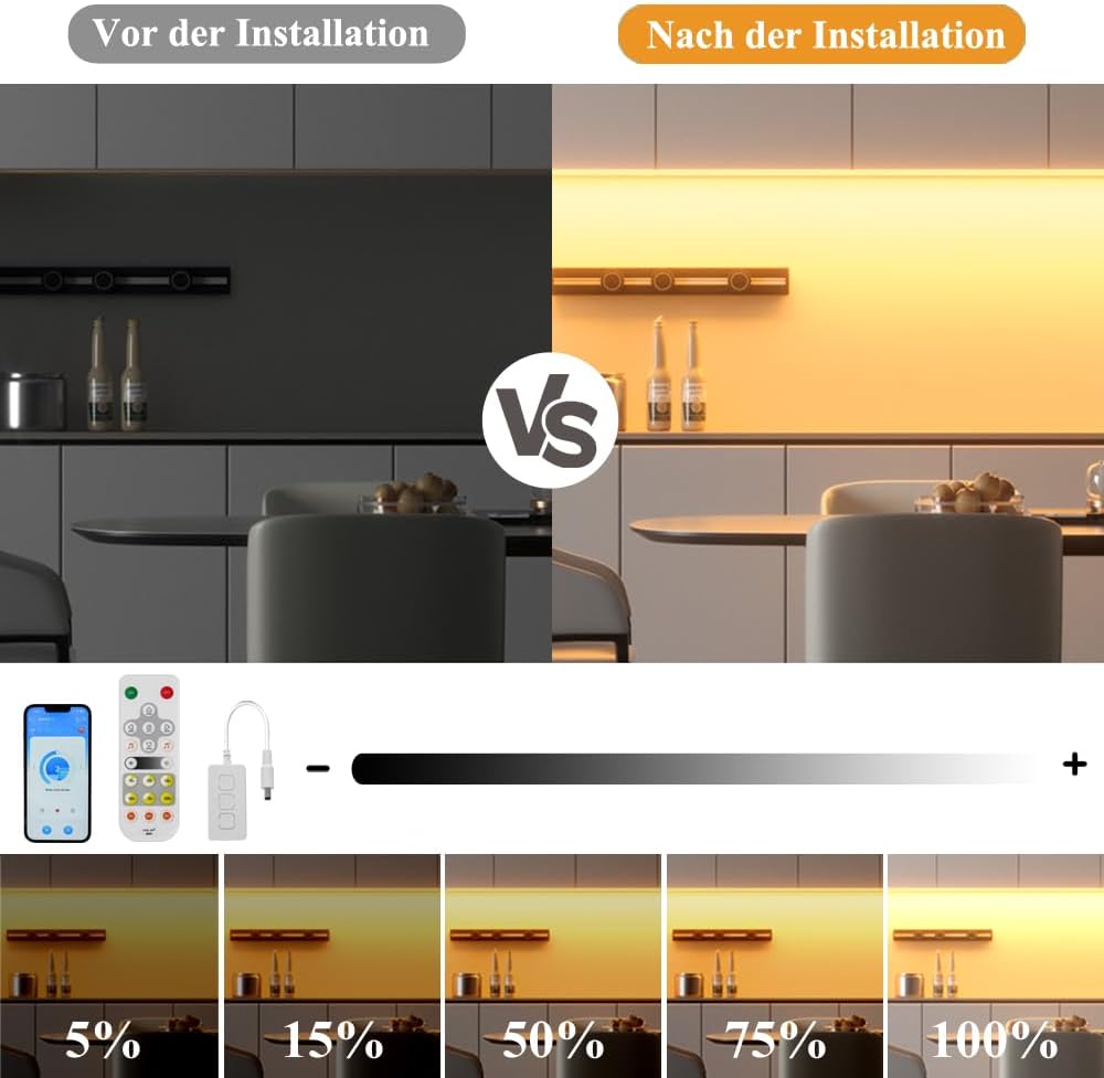 Striscia LED COB 5m 24V con Telecomando RF - immagine 5