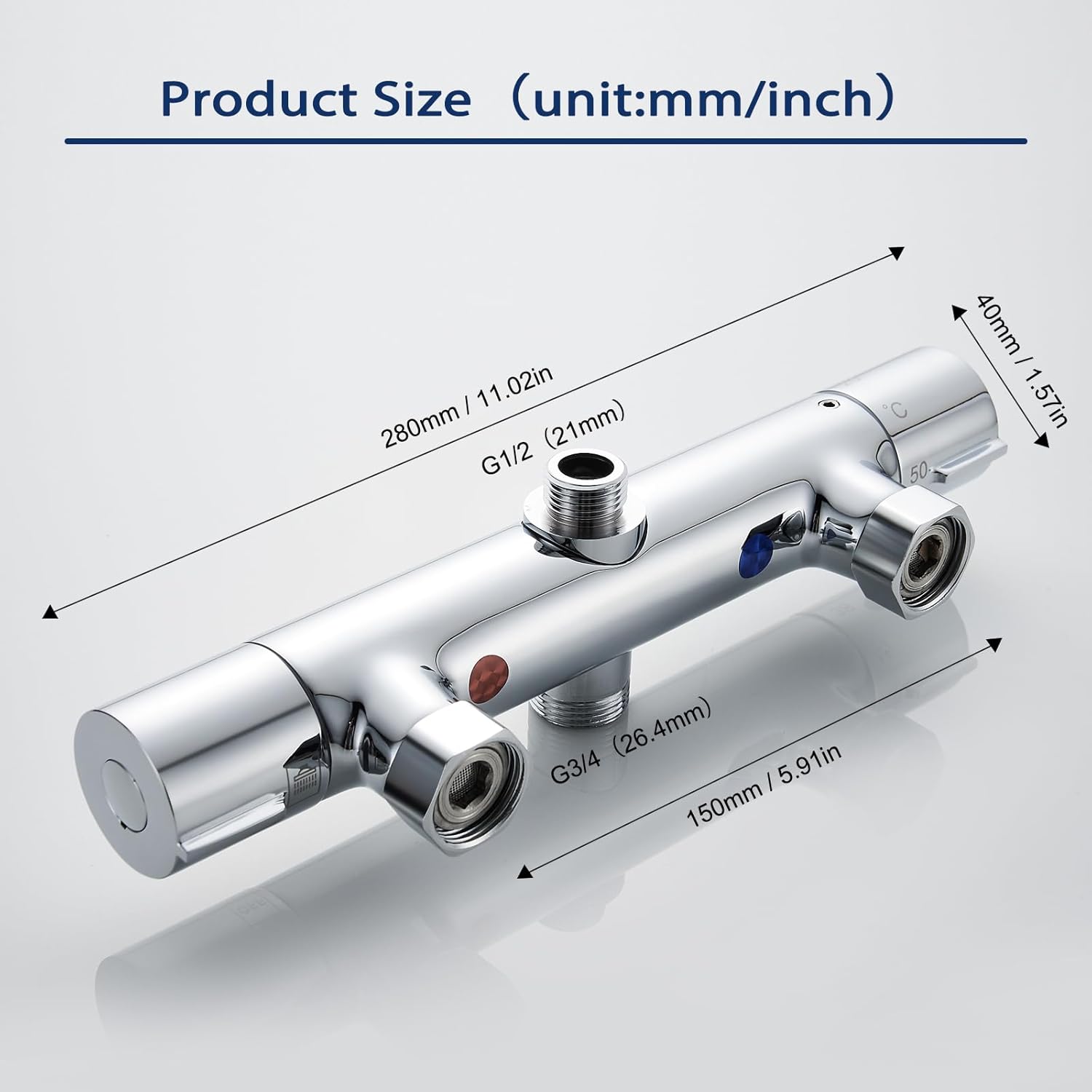 Rubinetto Doccia Termostatico con 2 Prese - immagine 6