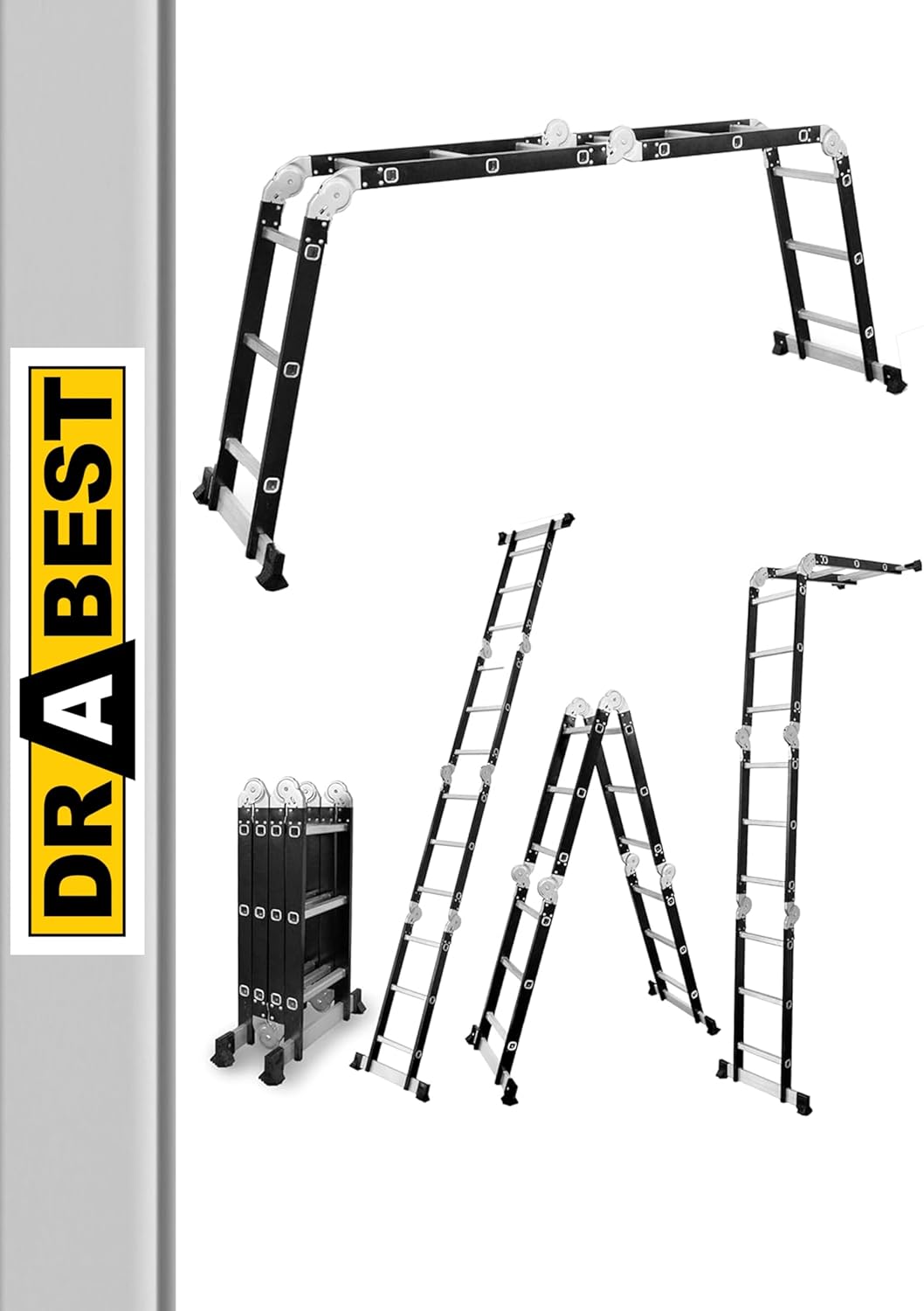 Drabest Scala Pieghevole Multifunzionale 4x3 Gradini