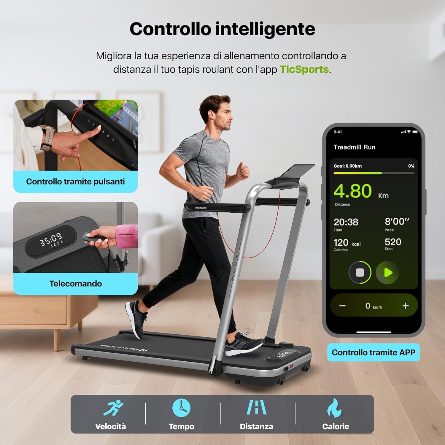 Mobvoi Home Treadmill SE - Tapis Roulant Elettrico AI - immagine 3