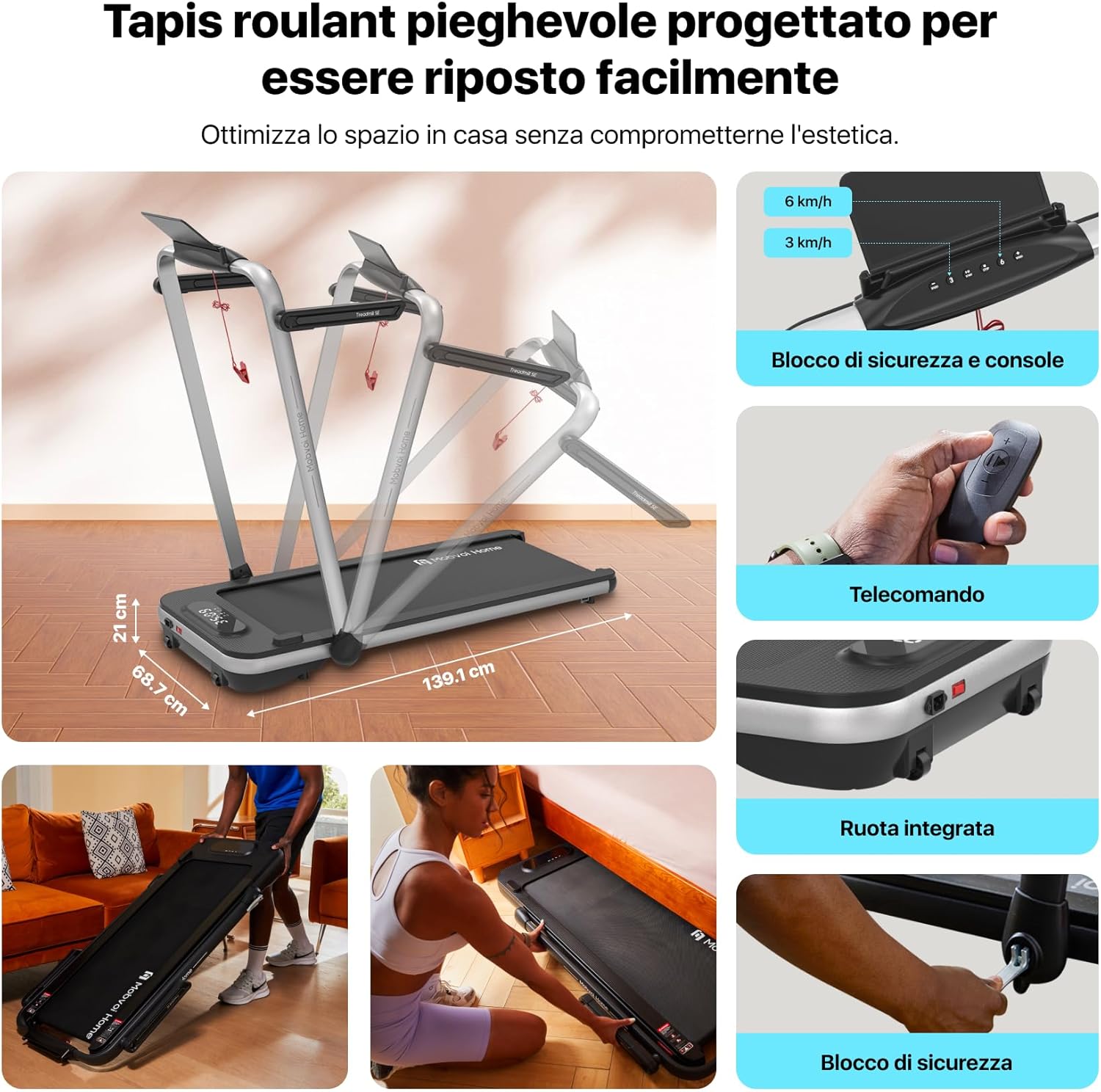 Mobvoi Home Treadmill SE - Tapis Roulant Elettrico AI - immagine 8