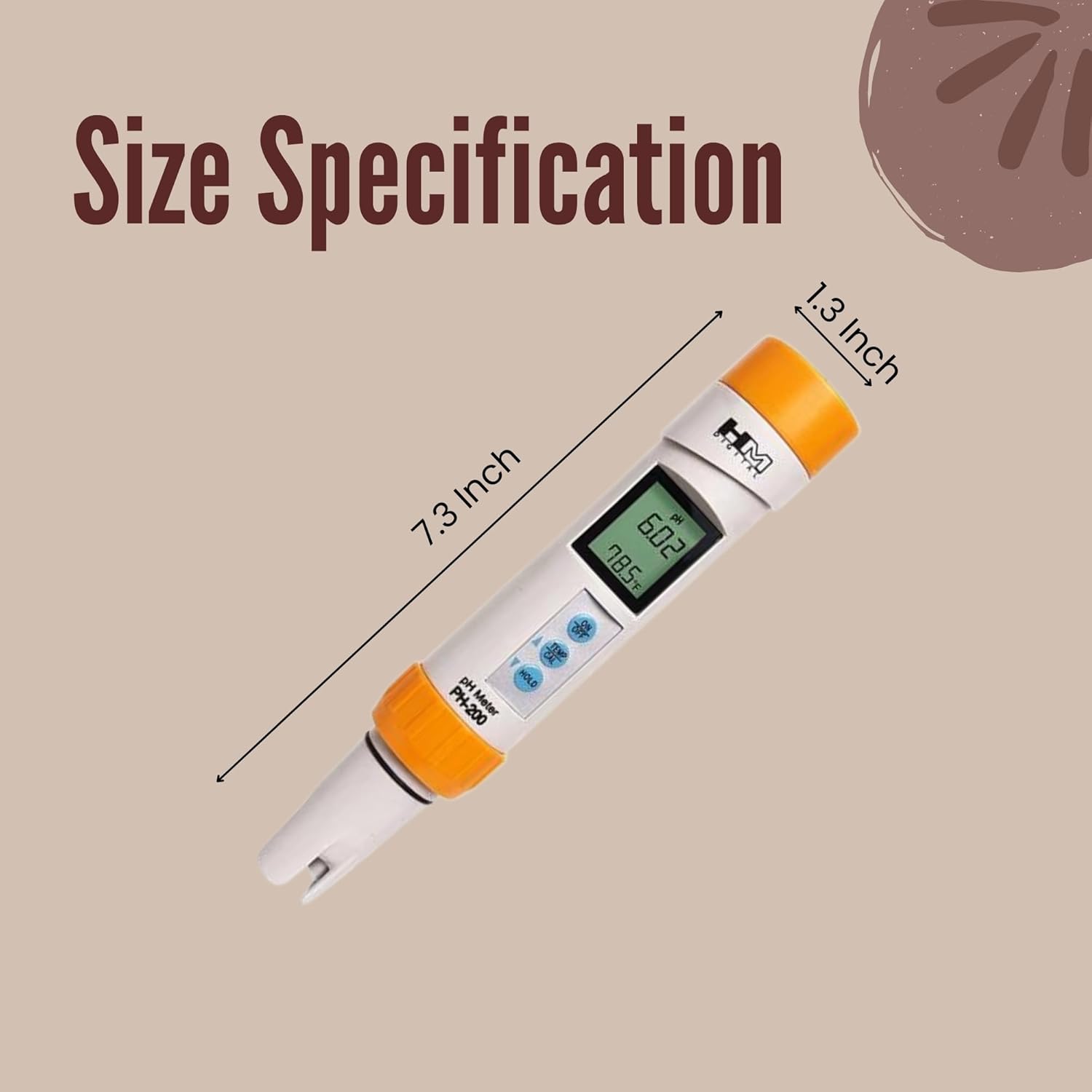HM Digital PH Meter PH-200, bianco, 8,4 x 21,6 x 5,1 cm - immagine 3