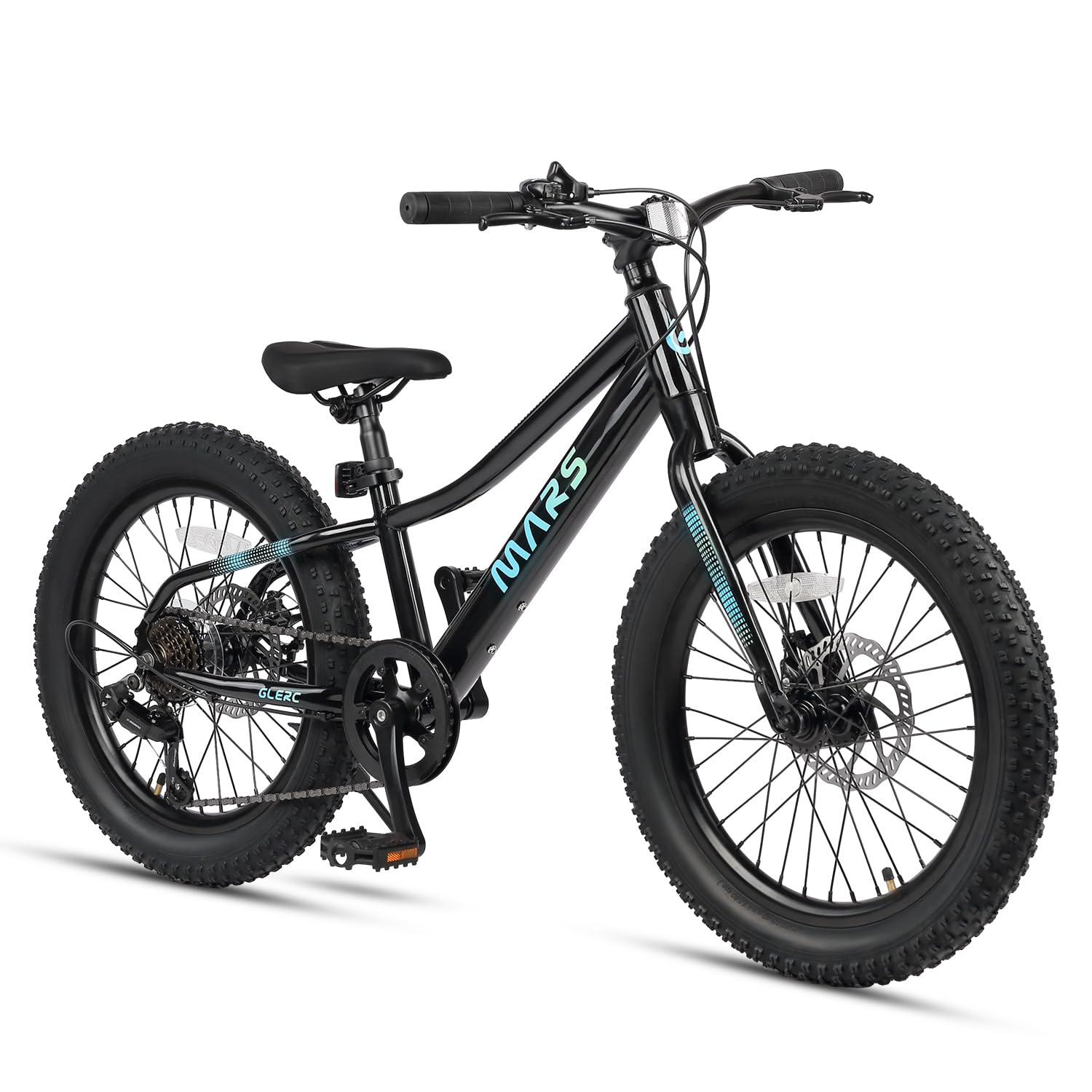 Glerc Mars 20 24 Pollici Mountain Bike per Bambini di 6-12 Anni, Cambio Shimano a 6 Marce, Freni a Disco