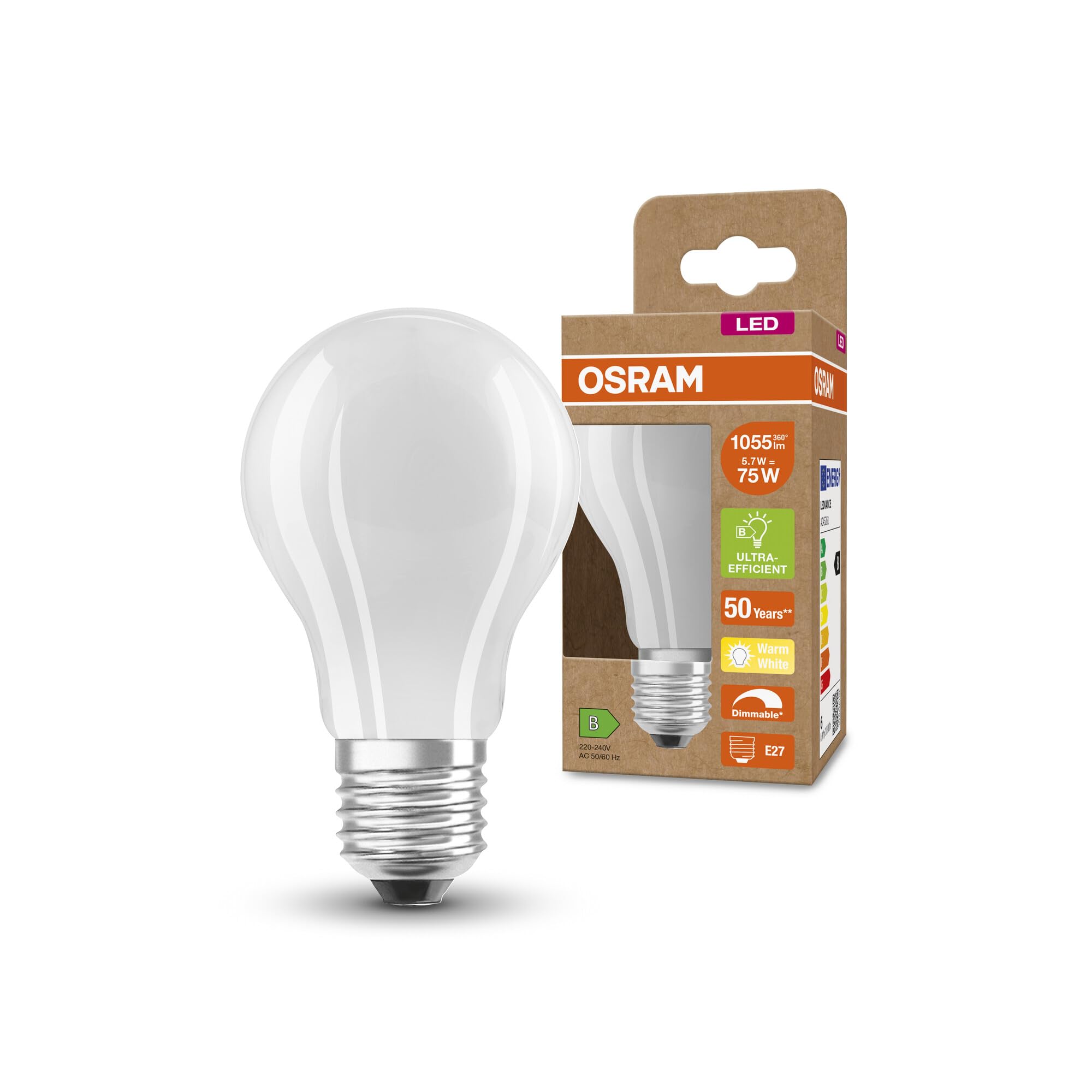 Osram SUPERSTAR+ CLASSIC A GLFR 75 LED E27 5.7W
