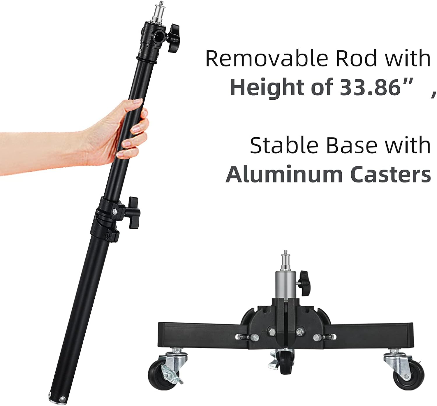 soonpho Supporto Illuminazione Fotografica con Rotelle, Nero - immagine 4