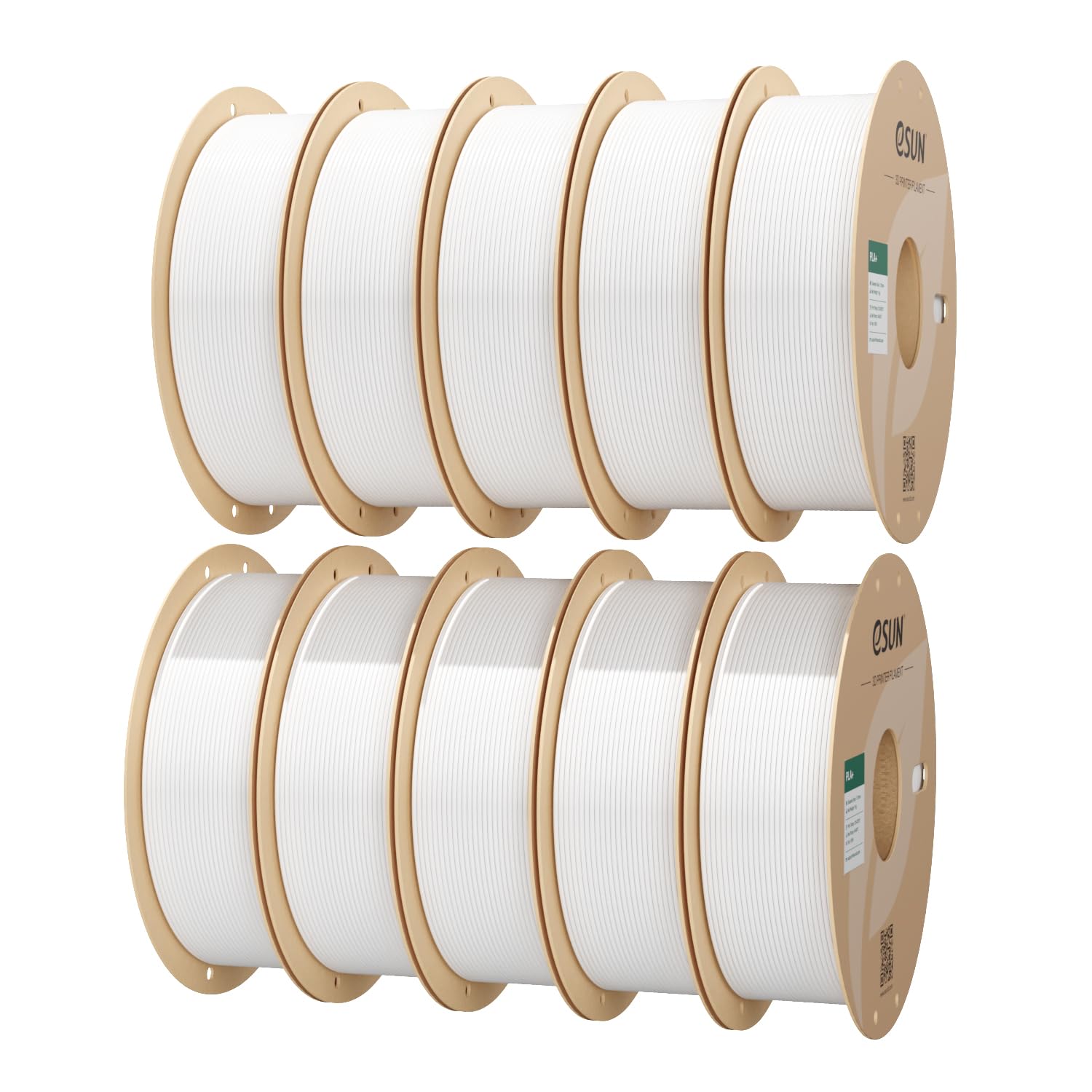 eSUN 10KG PLA+ Filament 1.75mm per Stampante 3D, Kaltweiß