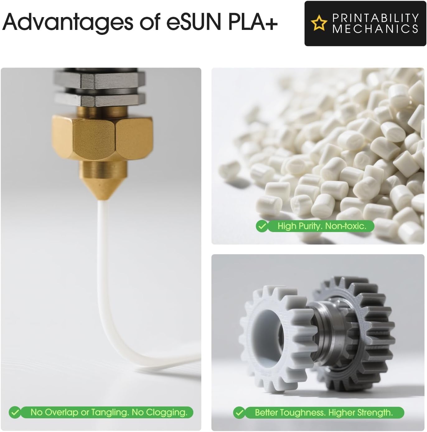 eSUN 10KG PLA+ Filament 1.75mm per Stampante 3D, Kaltweiß - immagine 4