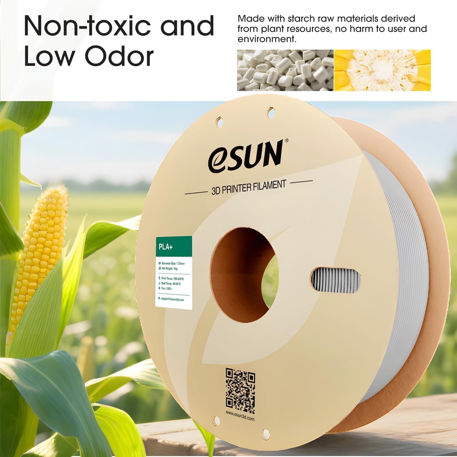 eSUN 10KG PLA+ Filament 1.75mm per Stampante 3D, Kaltweiß - immagine 6