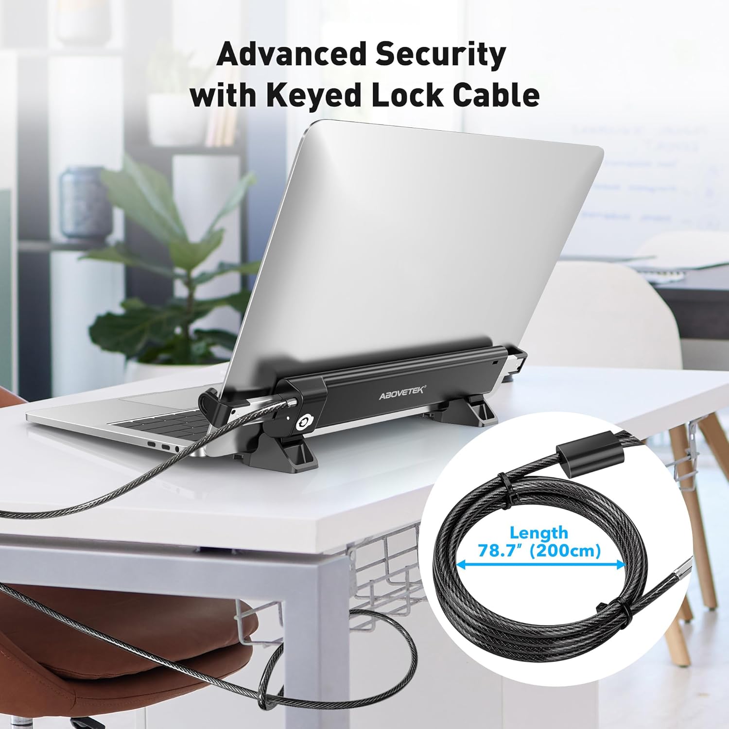 Abovetek Blocco Sicurezza Laptop con Cavo 2m - immagine 6