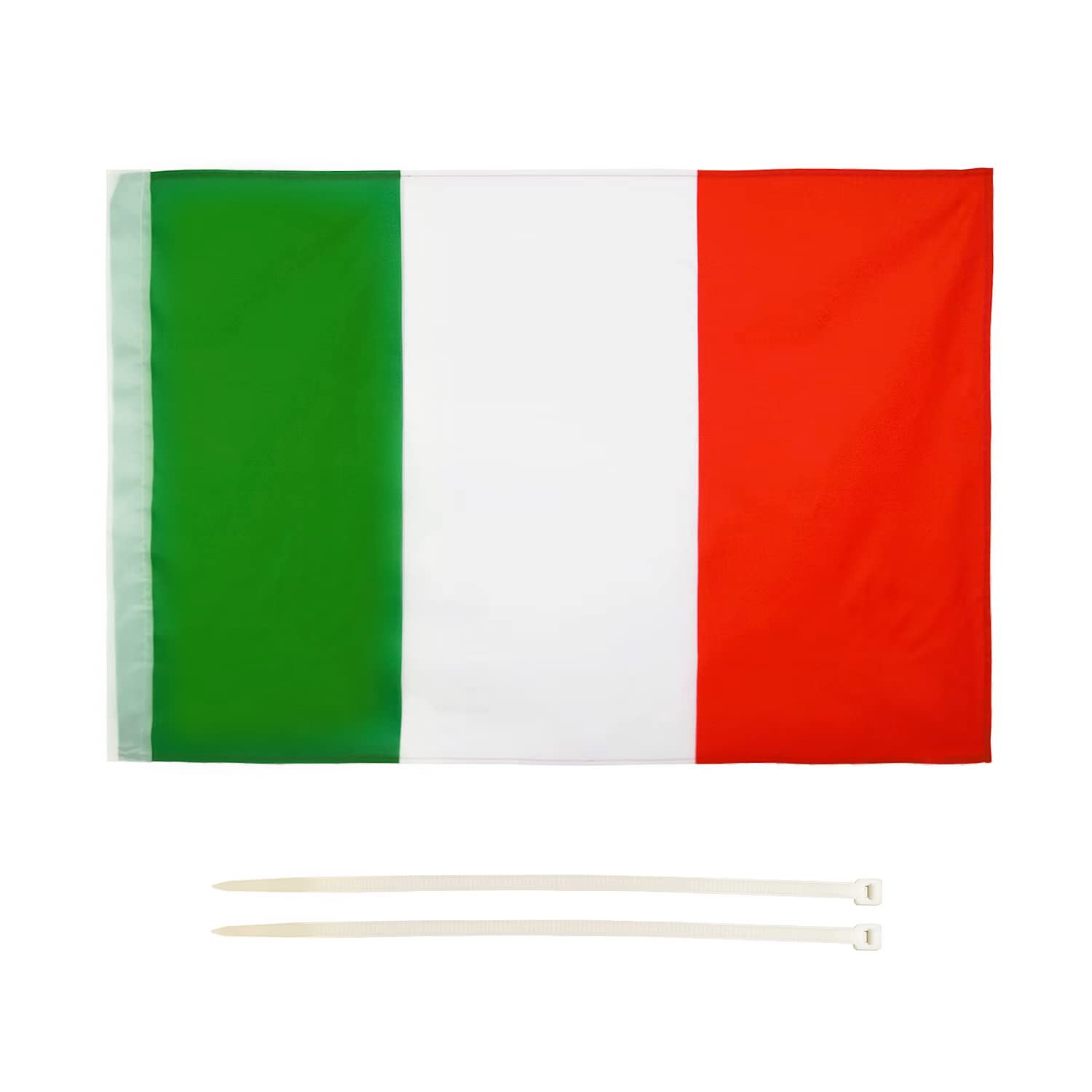Bandiera Italia, Resistente alle Intemperie con Passante Per L'Asta Bandiera Italiana 60X90 cm, Tricolore 2 Fascetti In Omaggio (60x90cm)