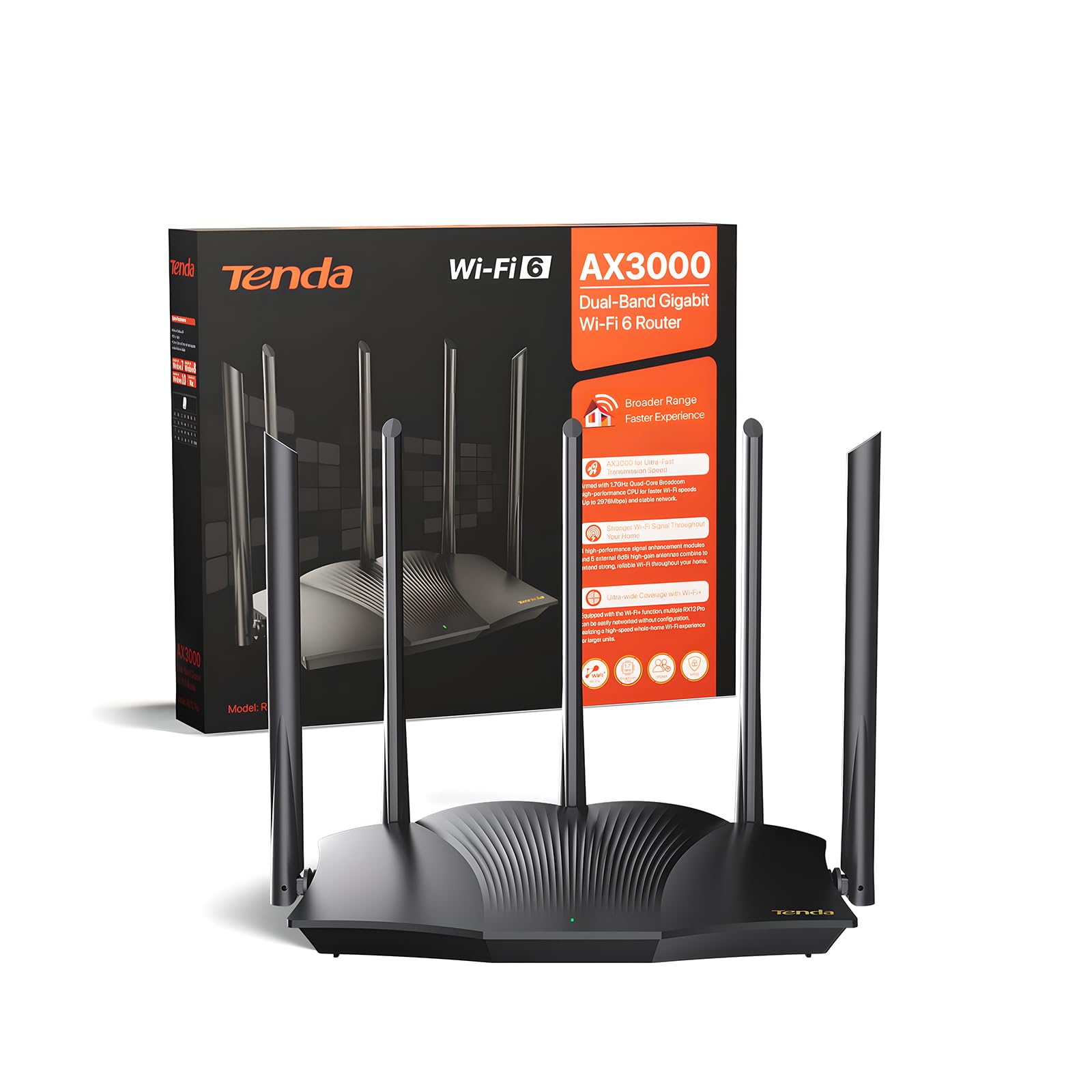 Tenda RX12 Pro Router WiFi 6 AX3000 Dual Band Gigabit
