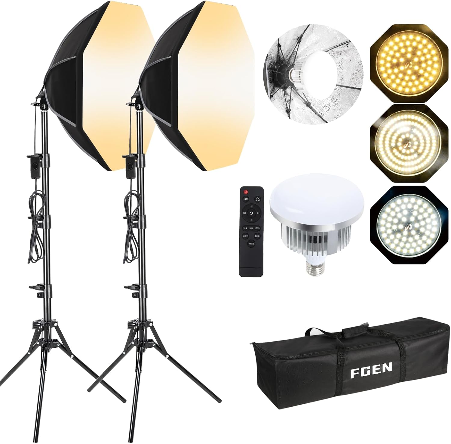 Softbox Ottagonale 50cm 60W 3000-6500K - immagine 1