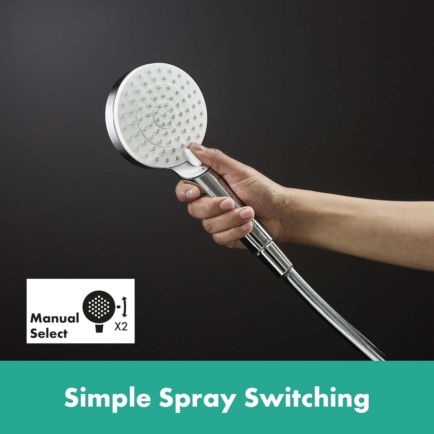 Hansgrohe Crometta - Doccetta con 2 Getti, Bianco/Cromo - immagine 3