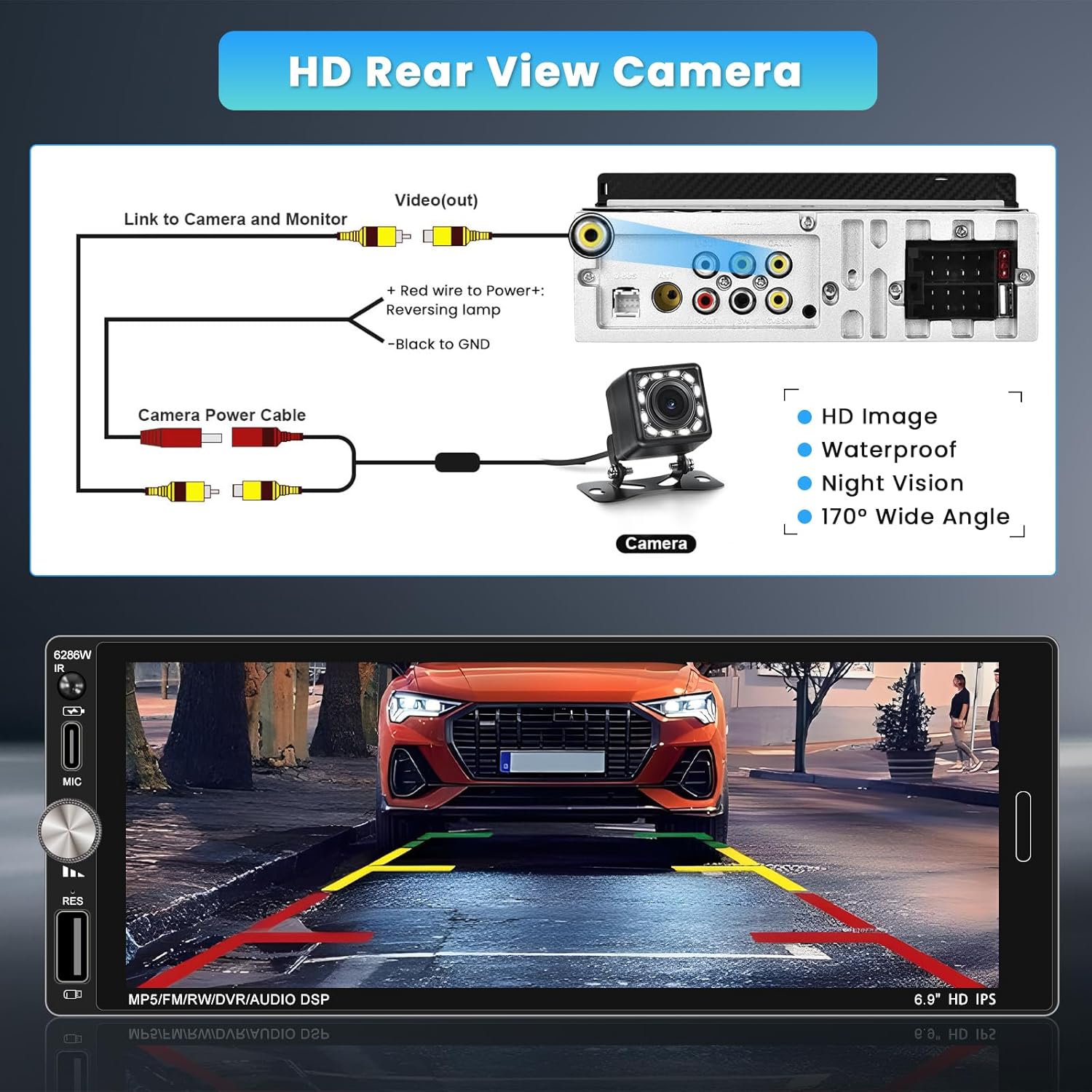 Autoradio 1 Din con CarPlay e Android Auto Wireless - immagine 4