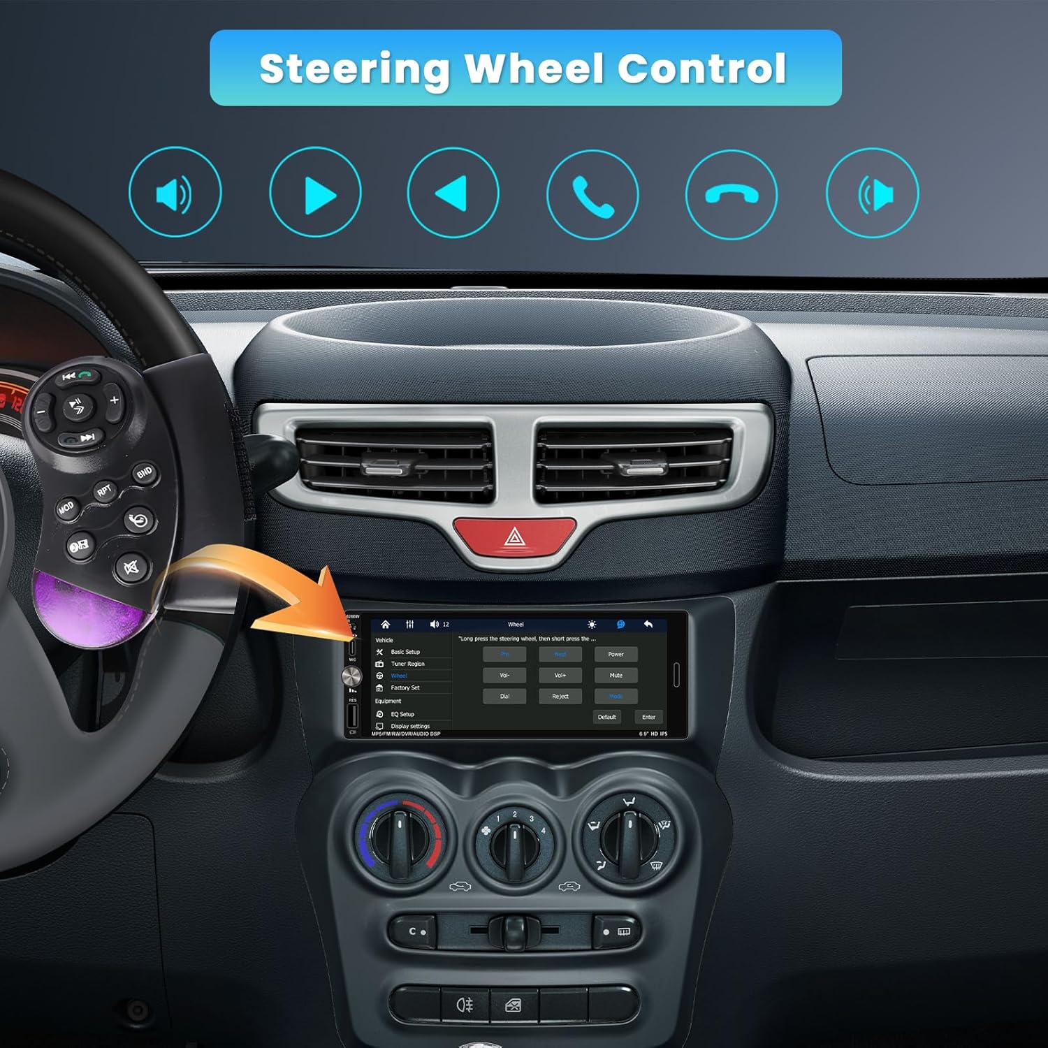 Autoradio 1 Din con CarPlay e Android Auto Wireless - immagine 5