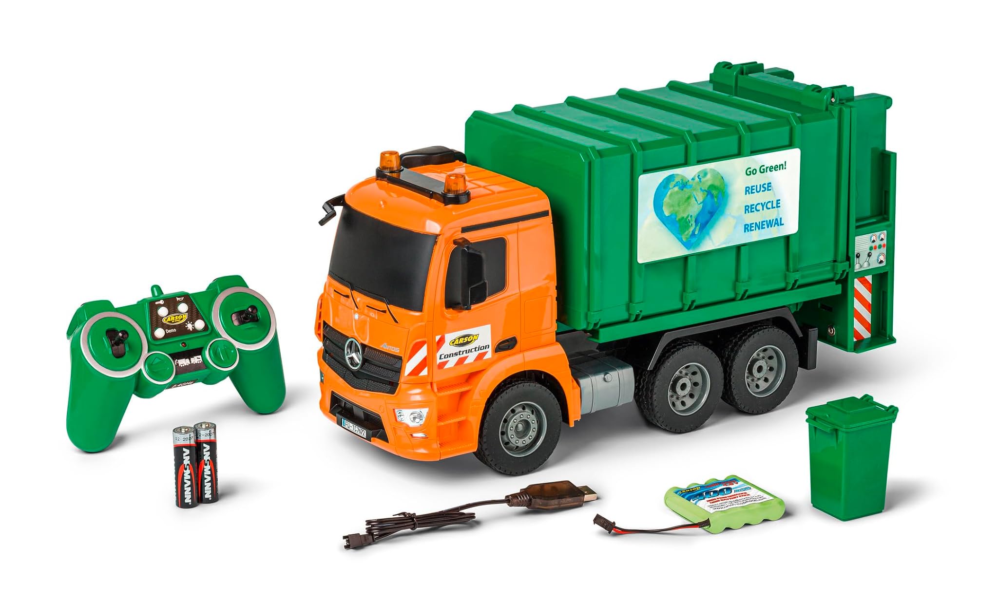 Carson 500907672 - Camion Spazzatura MB Arocs 1:20 RTR