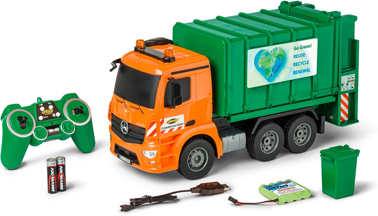 Carson 500907672 - Camion Spazzatura MB Arocs 1:20 RTR - immagine 1