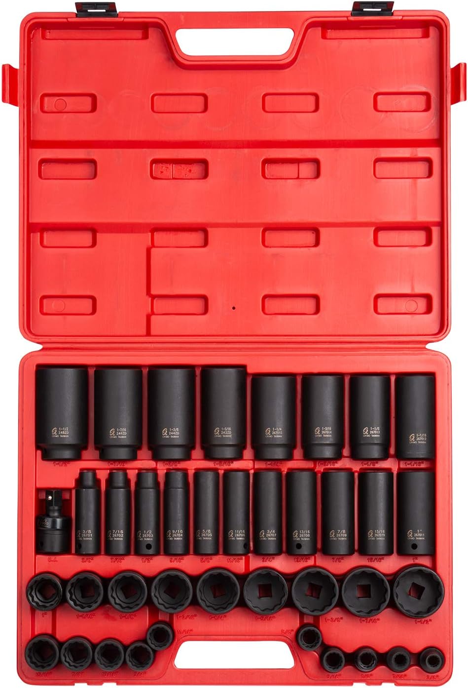 Sunex 1/5,1 cm Drive 12-point SAE Master Impact socket set, 2698 - immagine 1