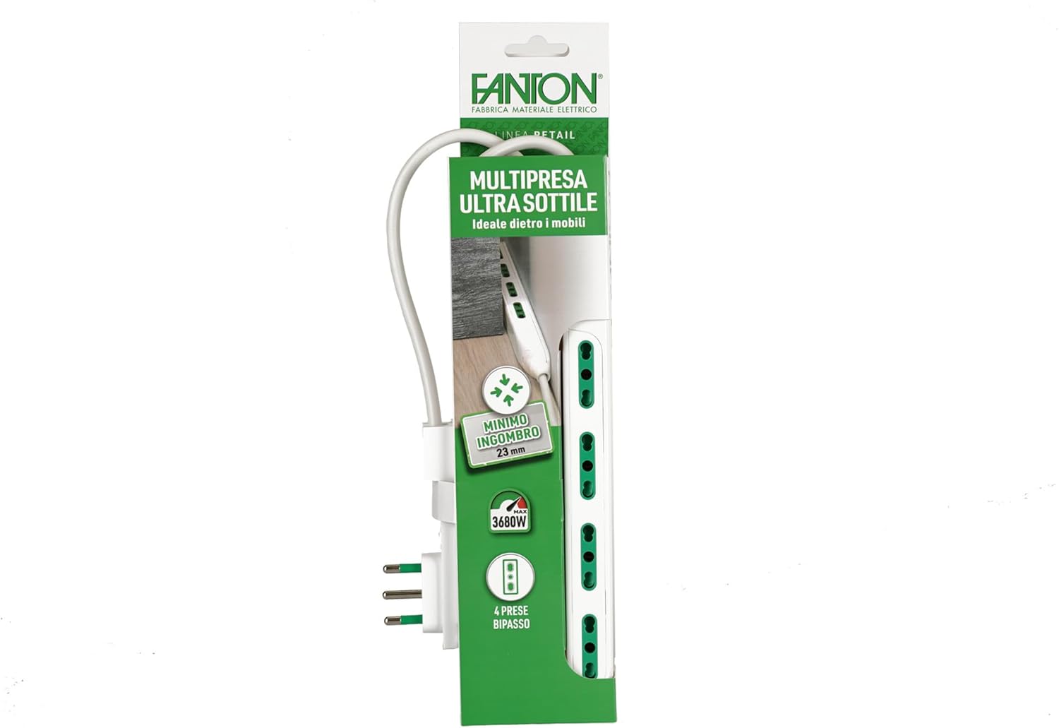 FANTON 47404 Multipresa SLIM 4 Prese Bipasso - immagine 4