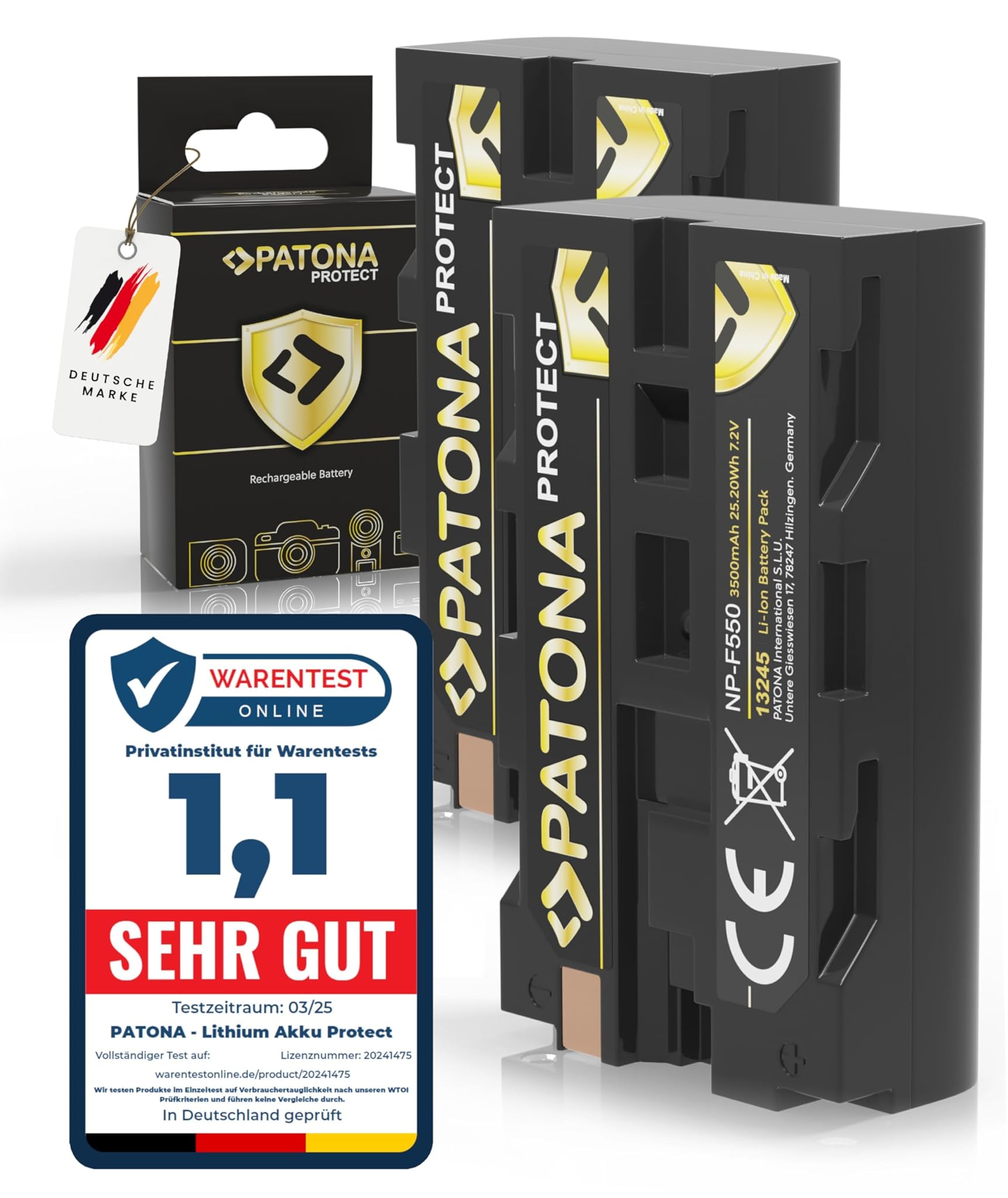 Patona 2x PROTECT NP-F550 Batteria 3500mAh