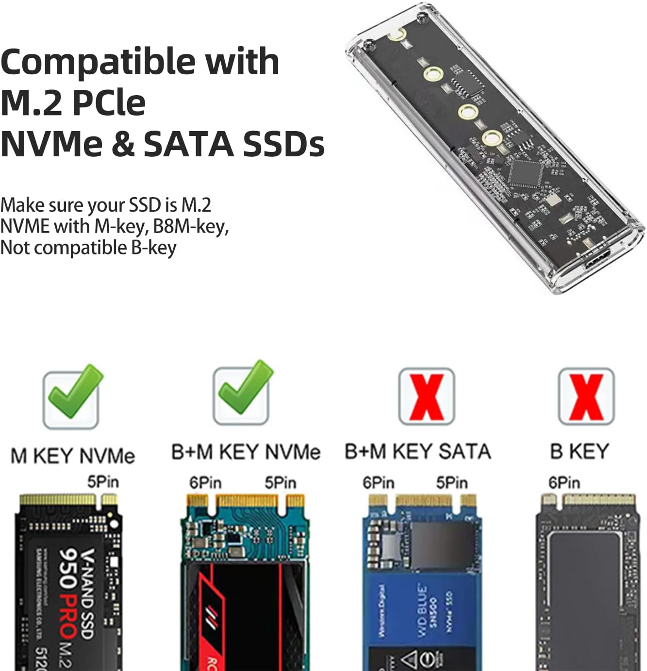Case SSD M.2 NVMe USB 3.1 Gen2 - immagine 2