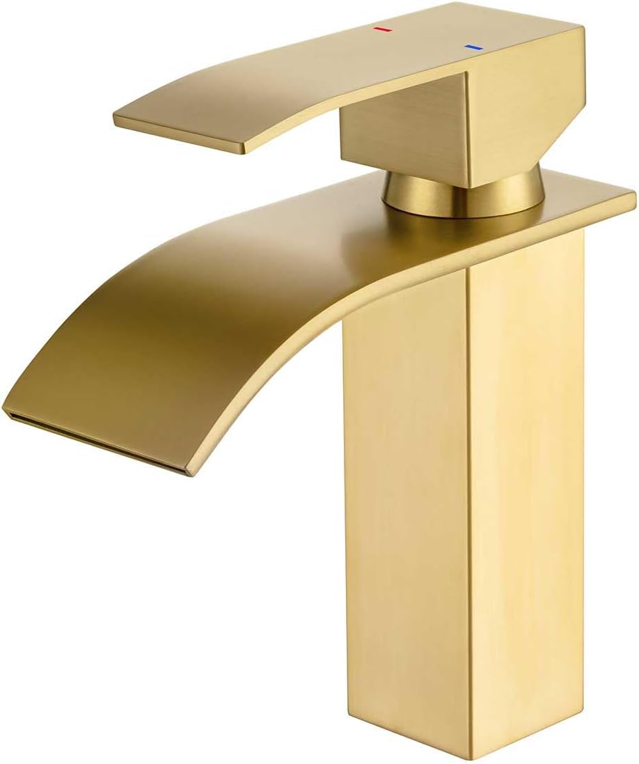 Onece Rubinetto Bagno Lavabo Cascata Oro Acciaio Inox 304