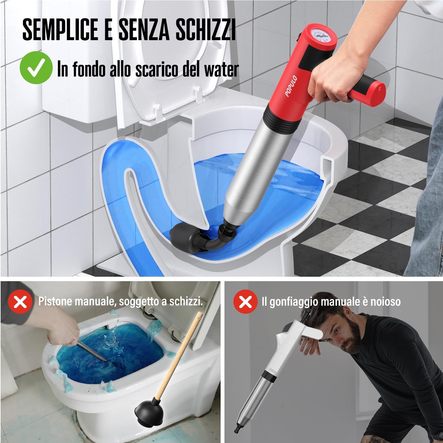 POPULO Stantuffo Elettrico per WC Swift Alta Pressione - immagine 3