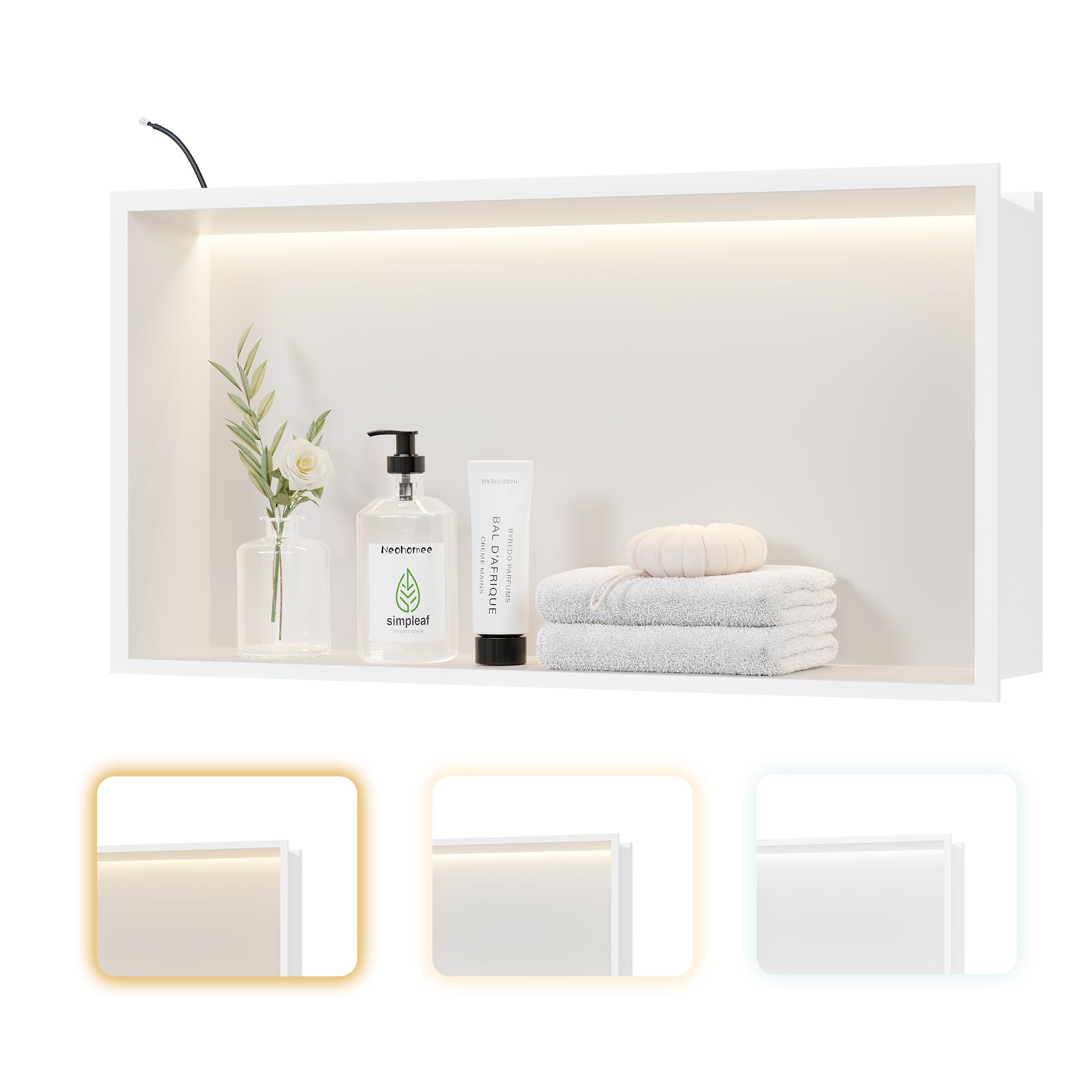 Neohomee Doccia a Muro in Acciaio Inox con LED 60x30cm