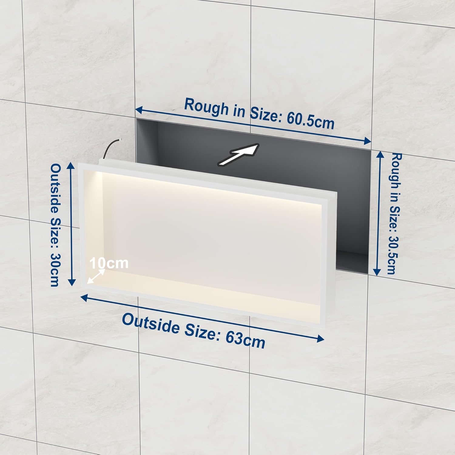 Neohomee Doccia a Muro in Acciaio Inox con LED 60x30cm - immagine 2