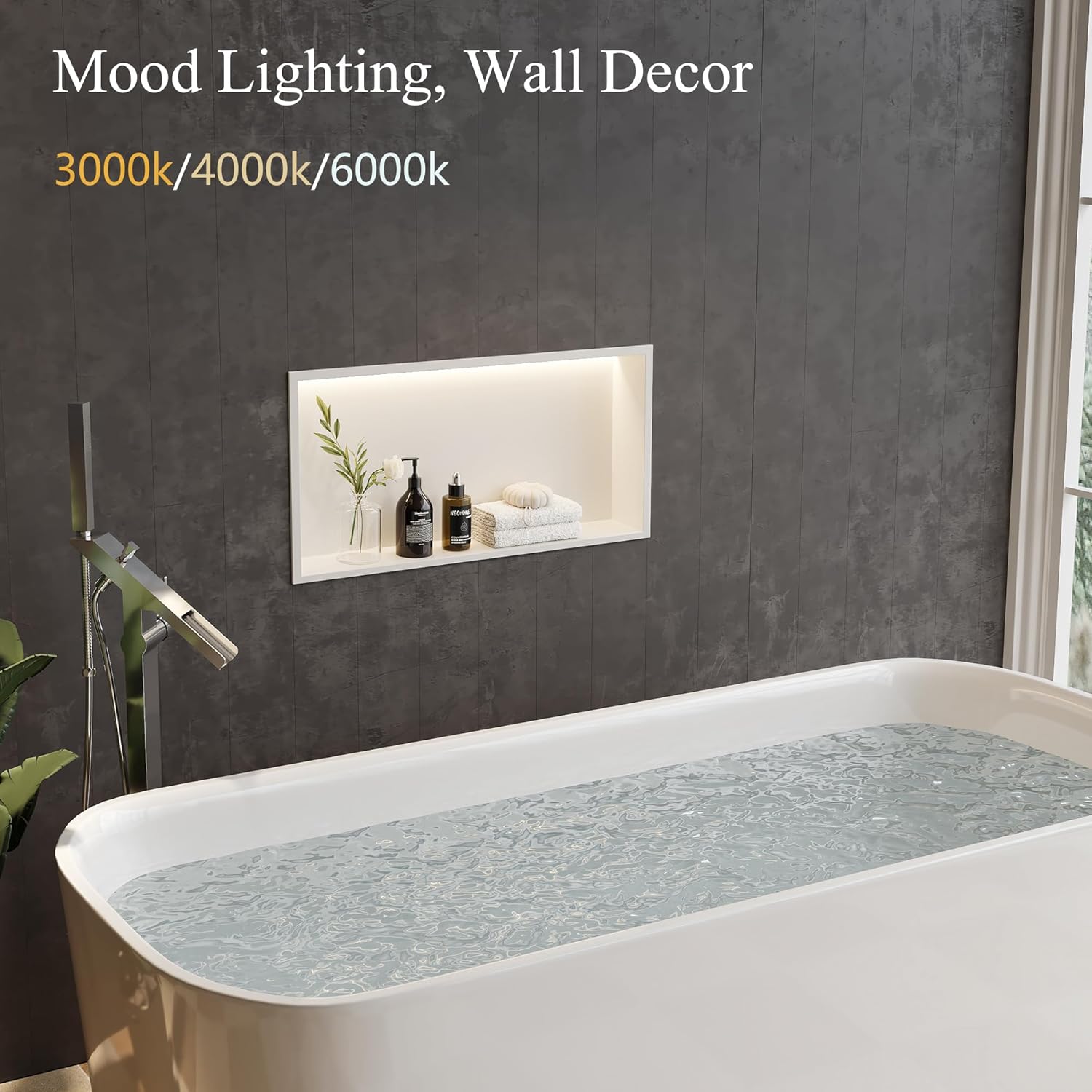 Neohomee Doccia a Muro in Acciaio Inox con LED 60x30cm - immagine 3