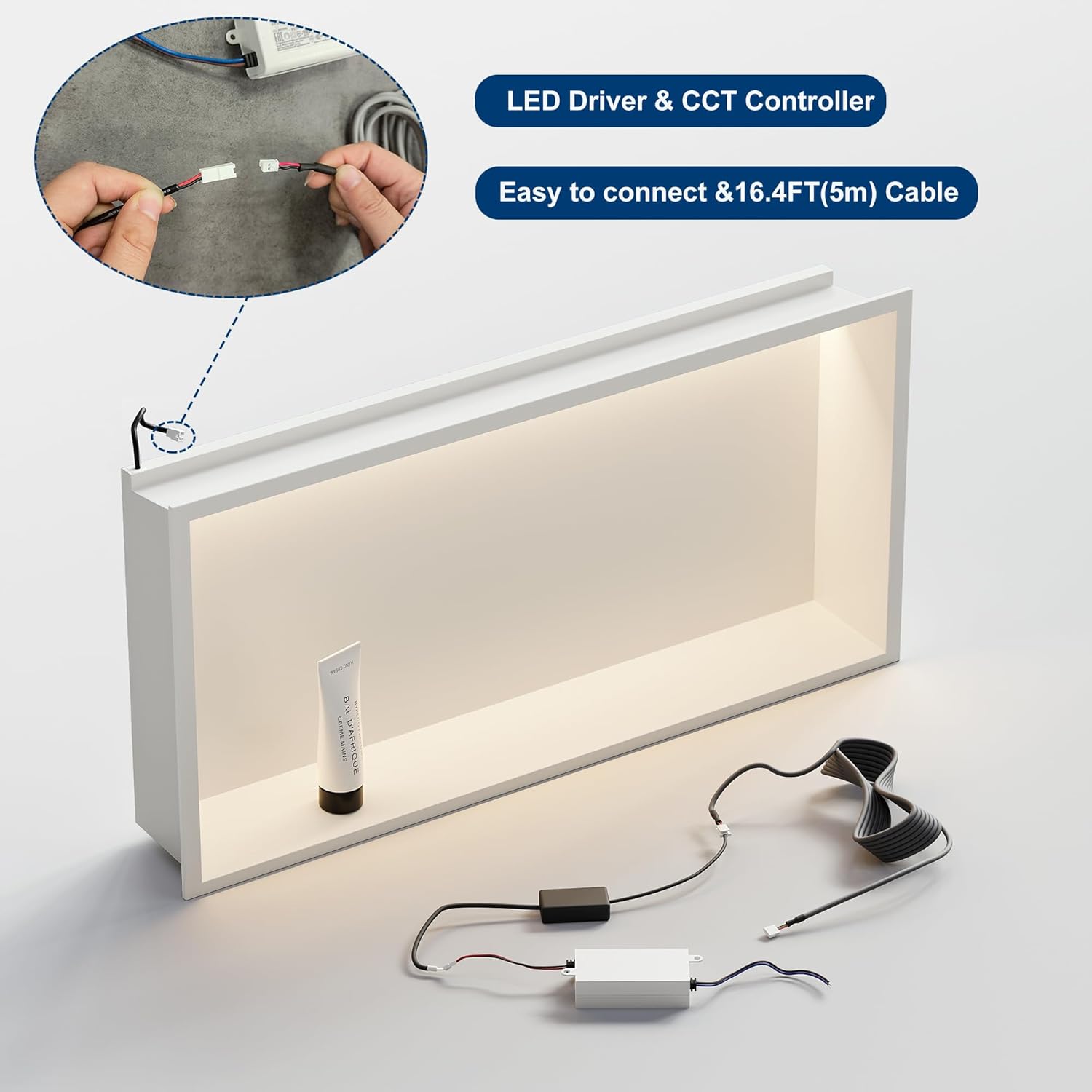 Neohomee Doccia a Muro in Acciaio Inox con LED 60x30cm - immagine 6