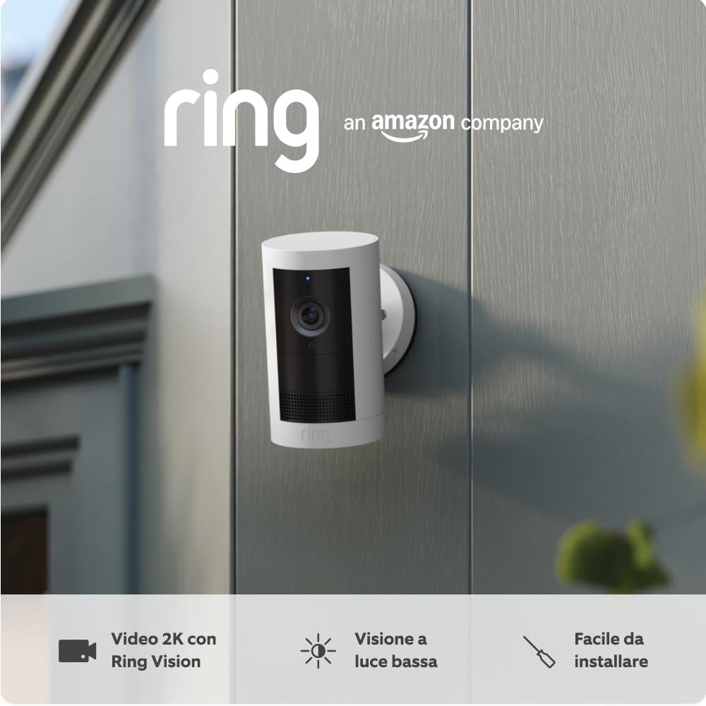 Nuova Ring Videocamera Esterna Plus a Batteria 2K - immagine 1