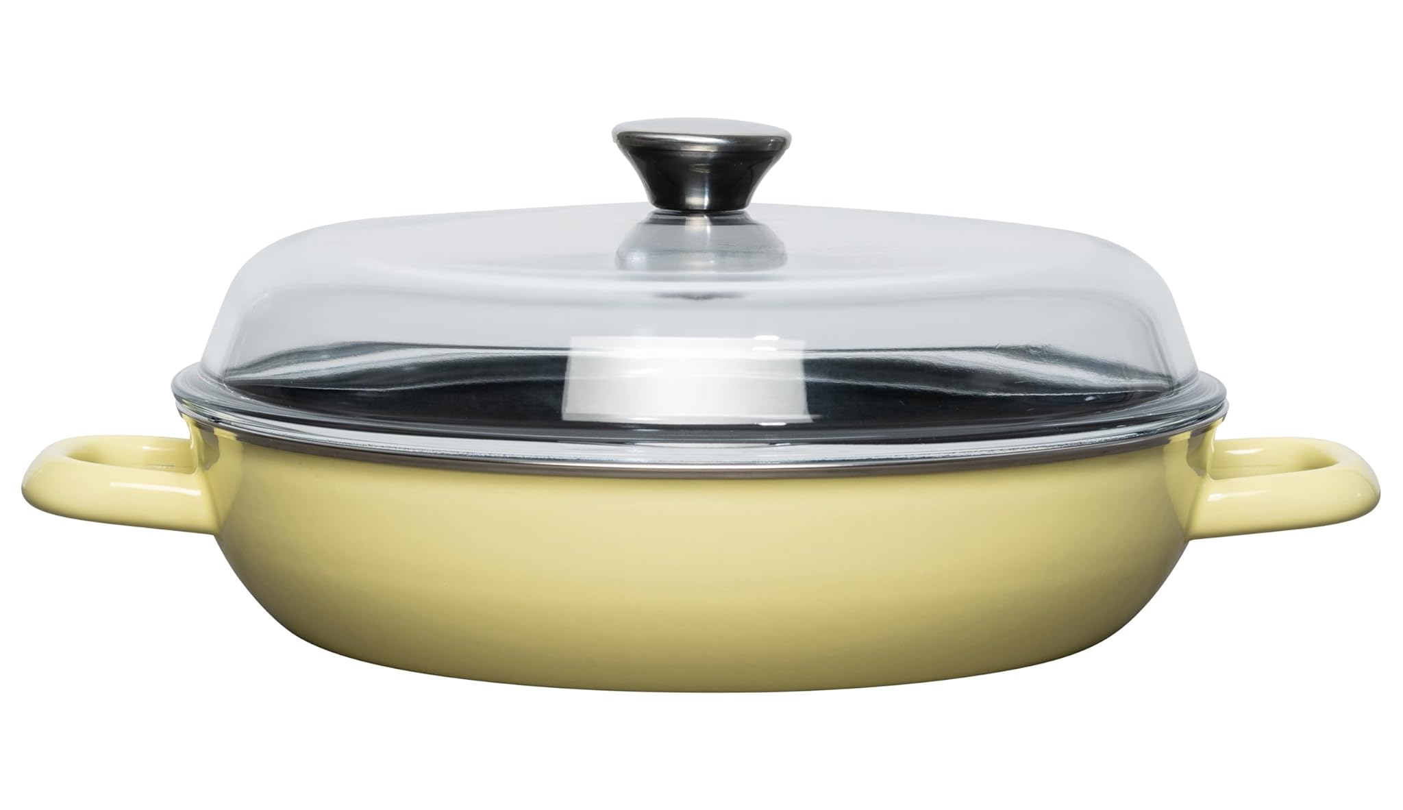 Riess Padella Smaltata con Coperchio in Vetro 28cm