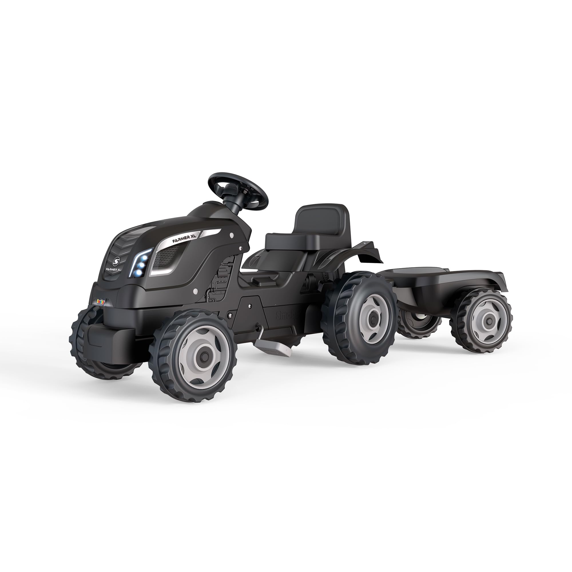 Smoby Trattore Farmer XL Black + Rimorchio