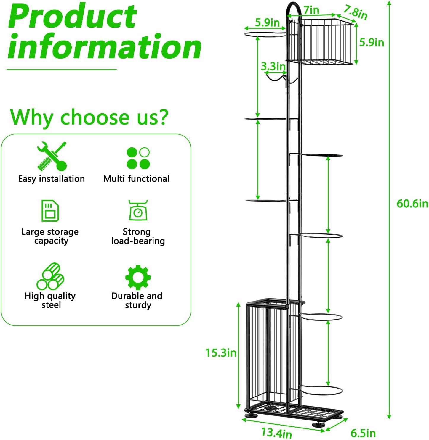 Porta Palloni a 7 Livelli - Rastrelliera Verticale - immagine 3