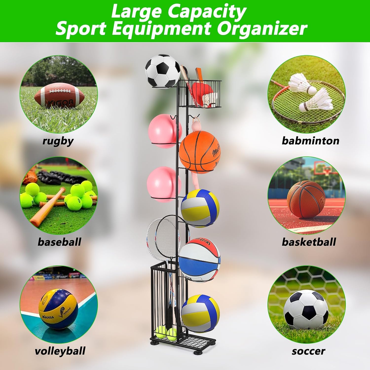 Porta Palloni a 7 Livelli - Rastrelliera Verticale - immagine 5