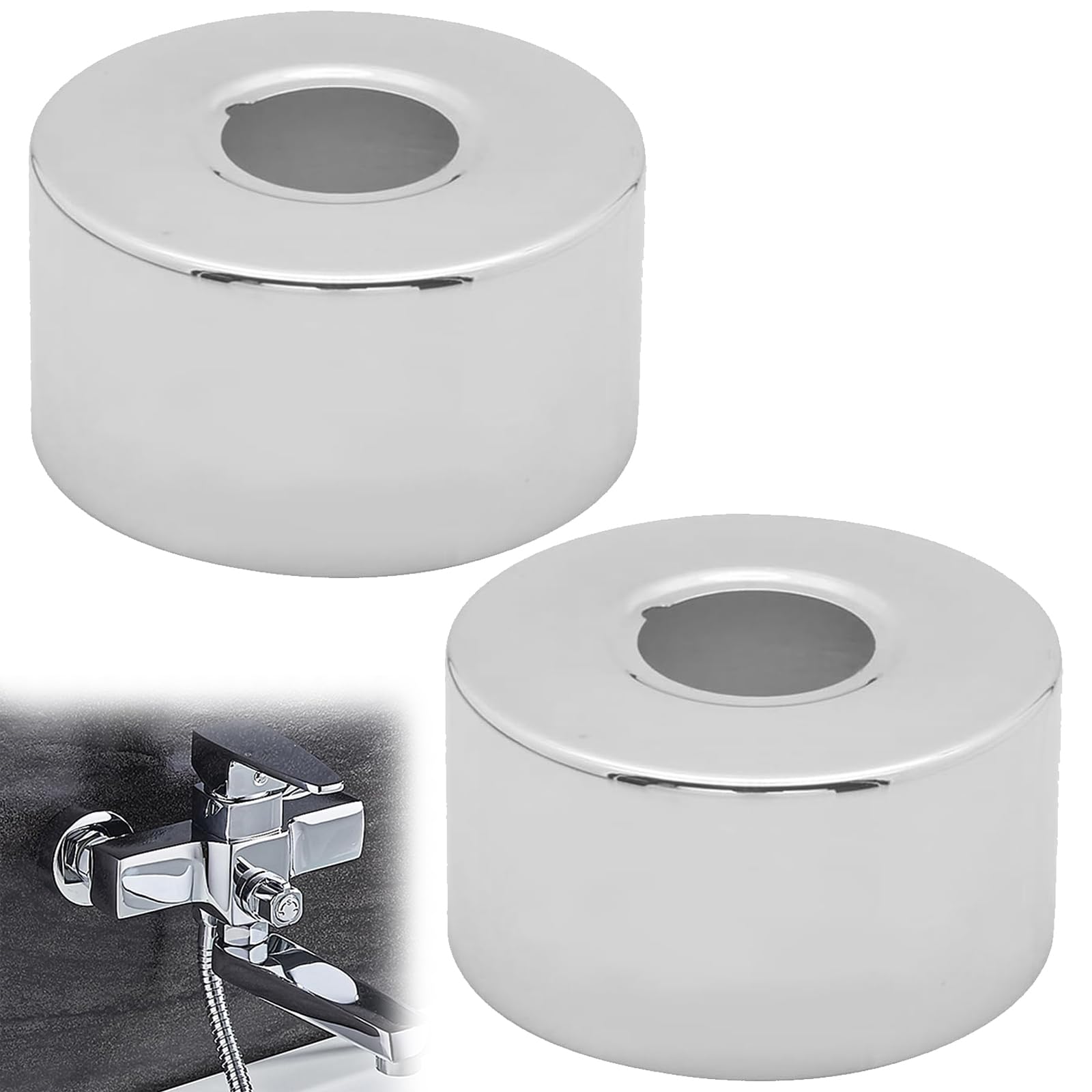 Alriedy 2 Rosette per Doccia in Acciaio Inox G3/4