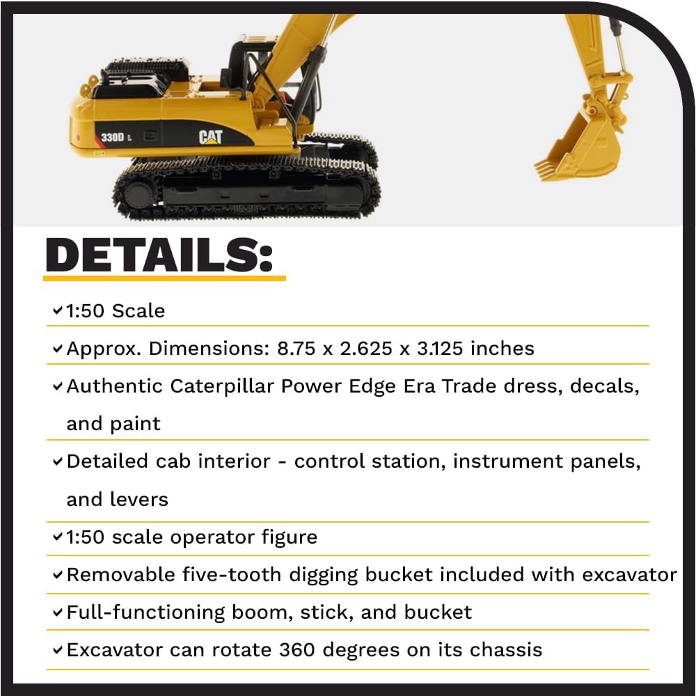 Diecast Masters Escavatore Cat 330D L - Scala 1:50 - immagine 4
