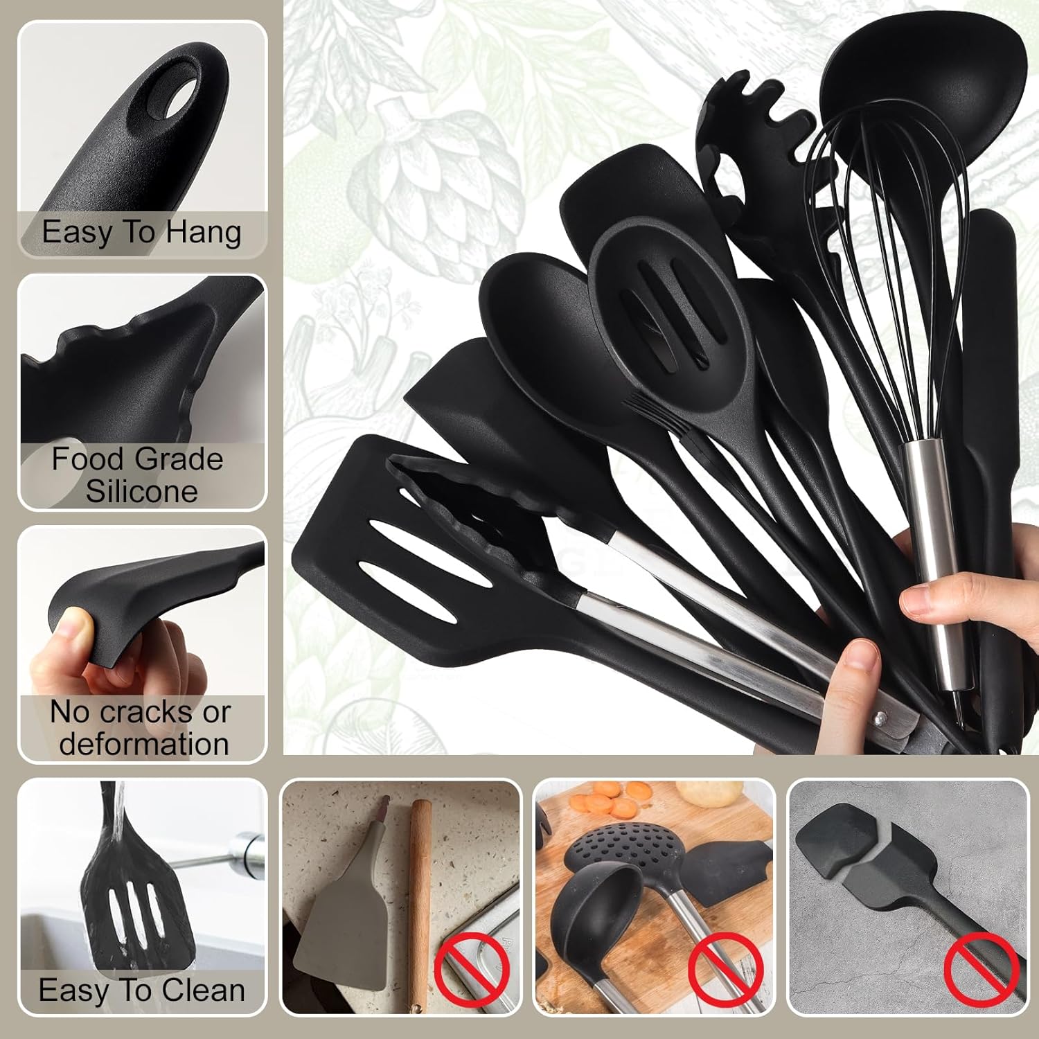 Set Utensili Cucina 13 Pezzi in Silicone - immagine 3