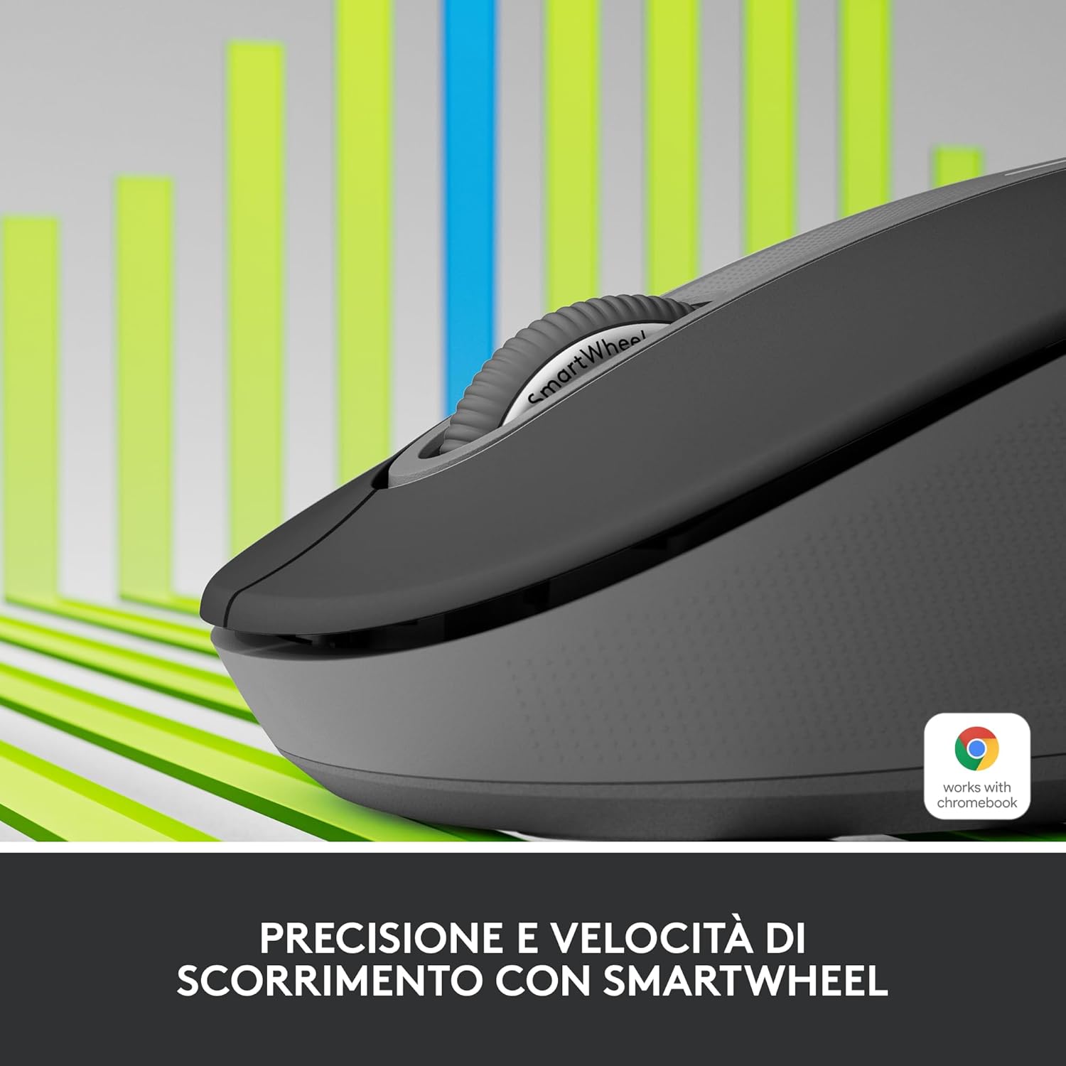 Logitech Signature M650 L Mouse Wireless per Mani Grandi, Grigio - immagine 3
