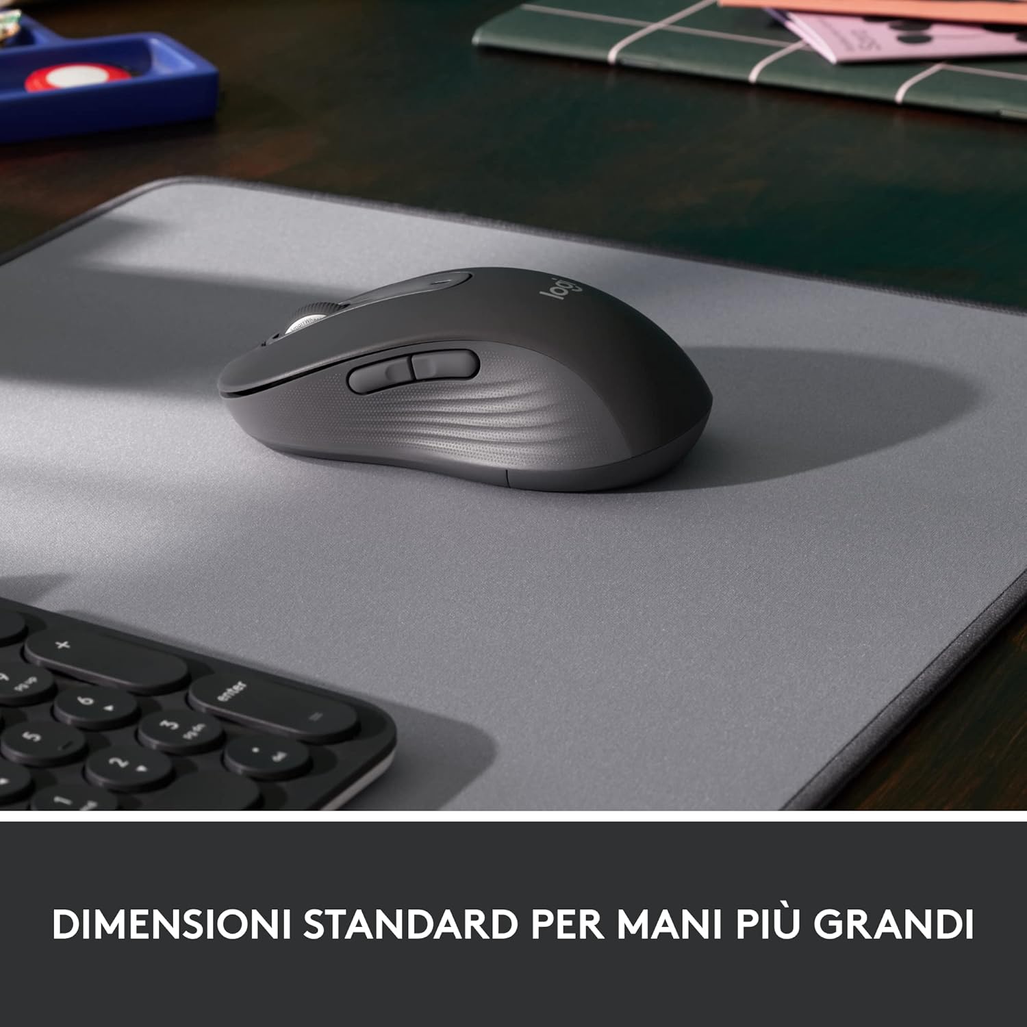 Logitech Signature M650 L Mouse Wireless per Mani Grandi, Grigio - immagine 5