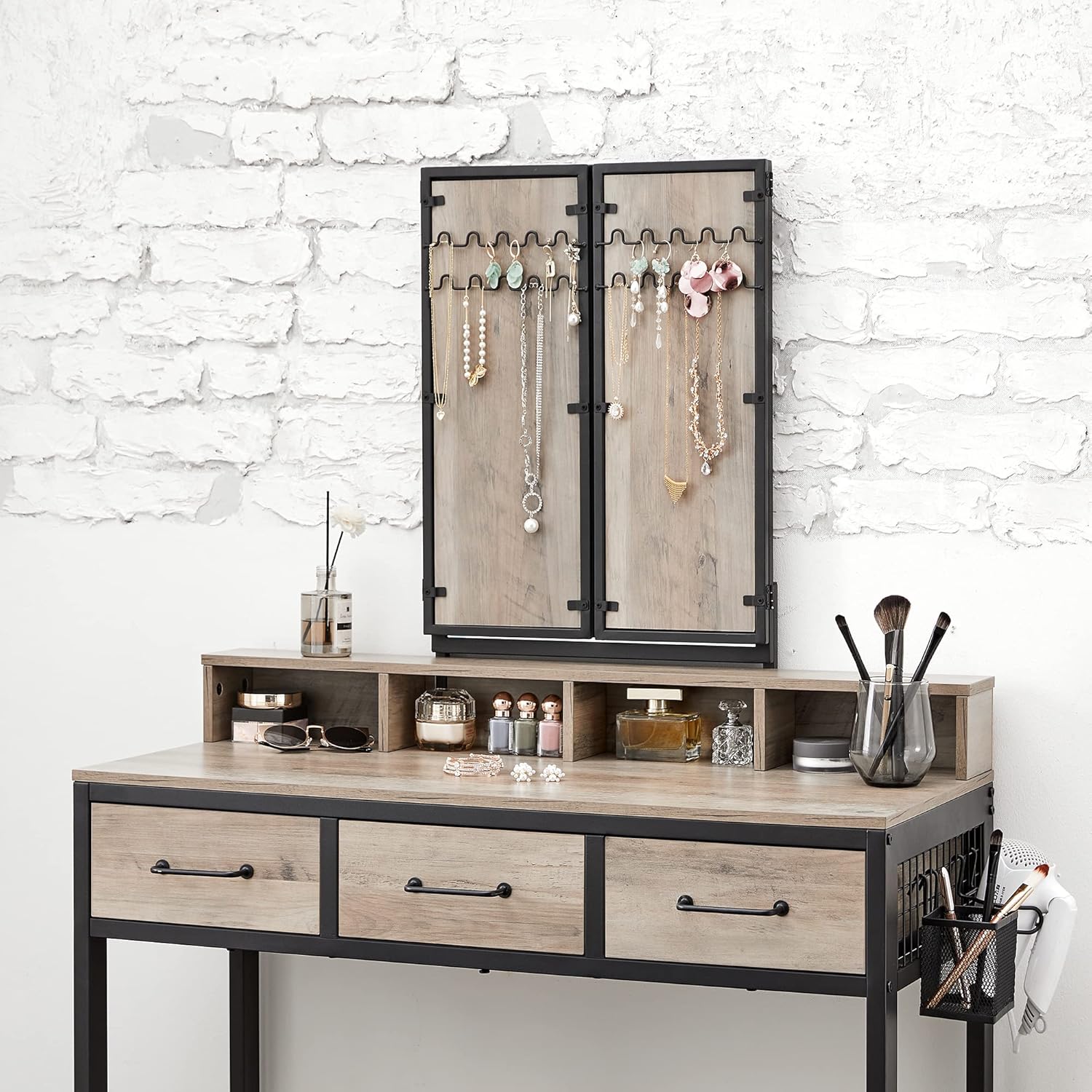 Vasagle Tavolo da Toilette con Specchio Pieghevole - immagine 8